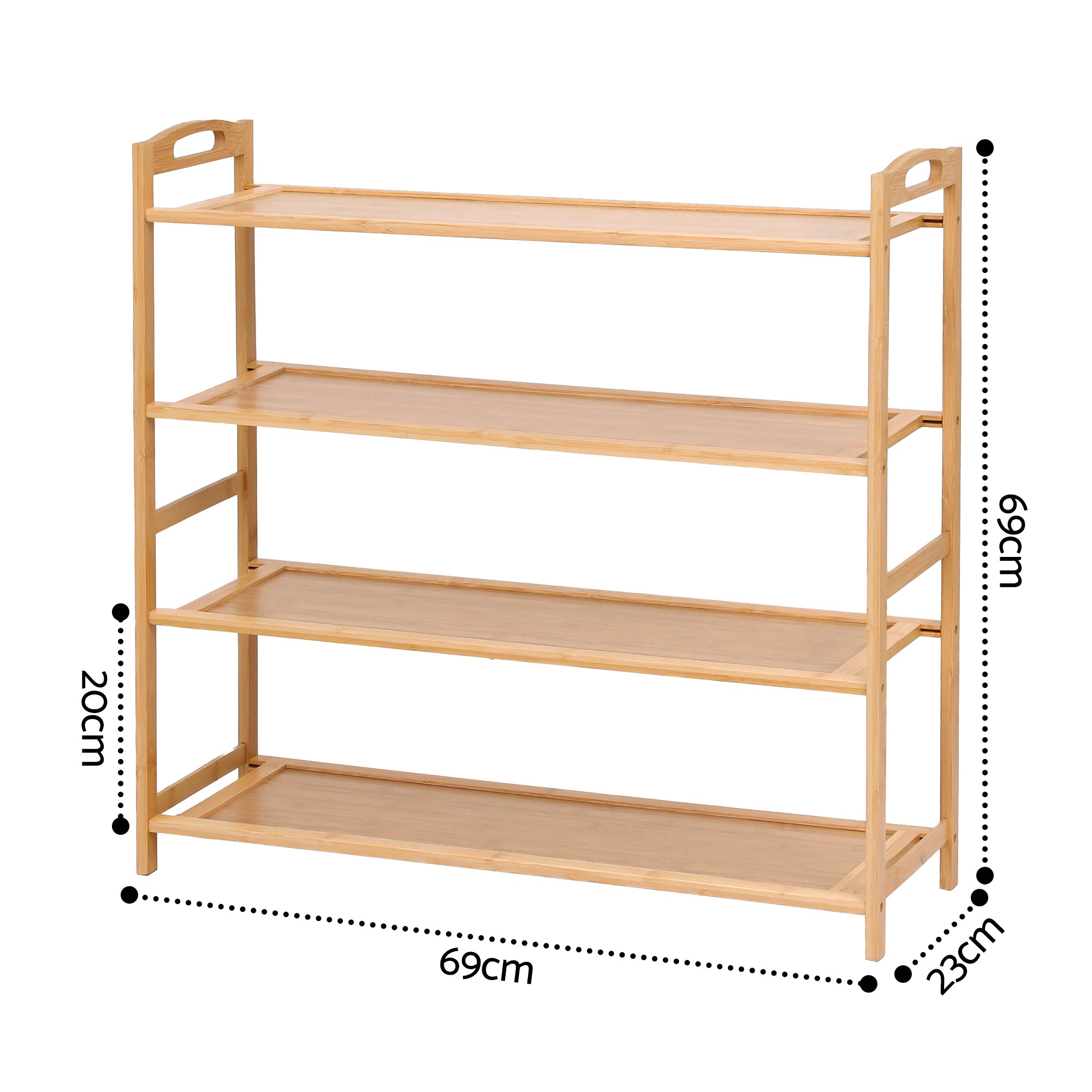 Artiss 4 Tier Shoe Rack Bamboo Storage Organiser Pine Bedworld