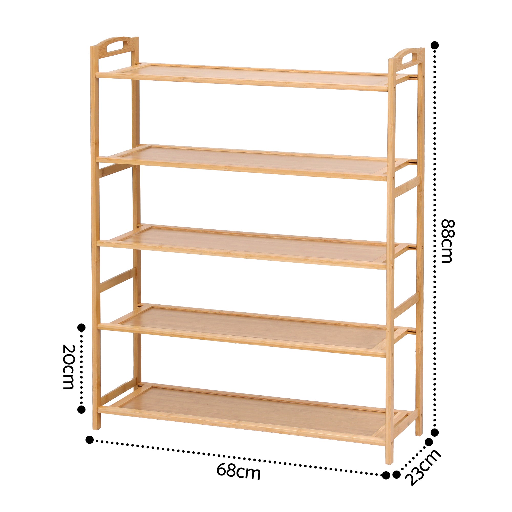 Artiss 5 Tier Shoe Rack Bamboo Storage Organiser Pine Bedworld