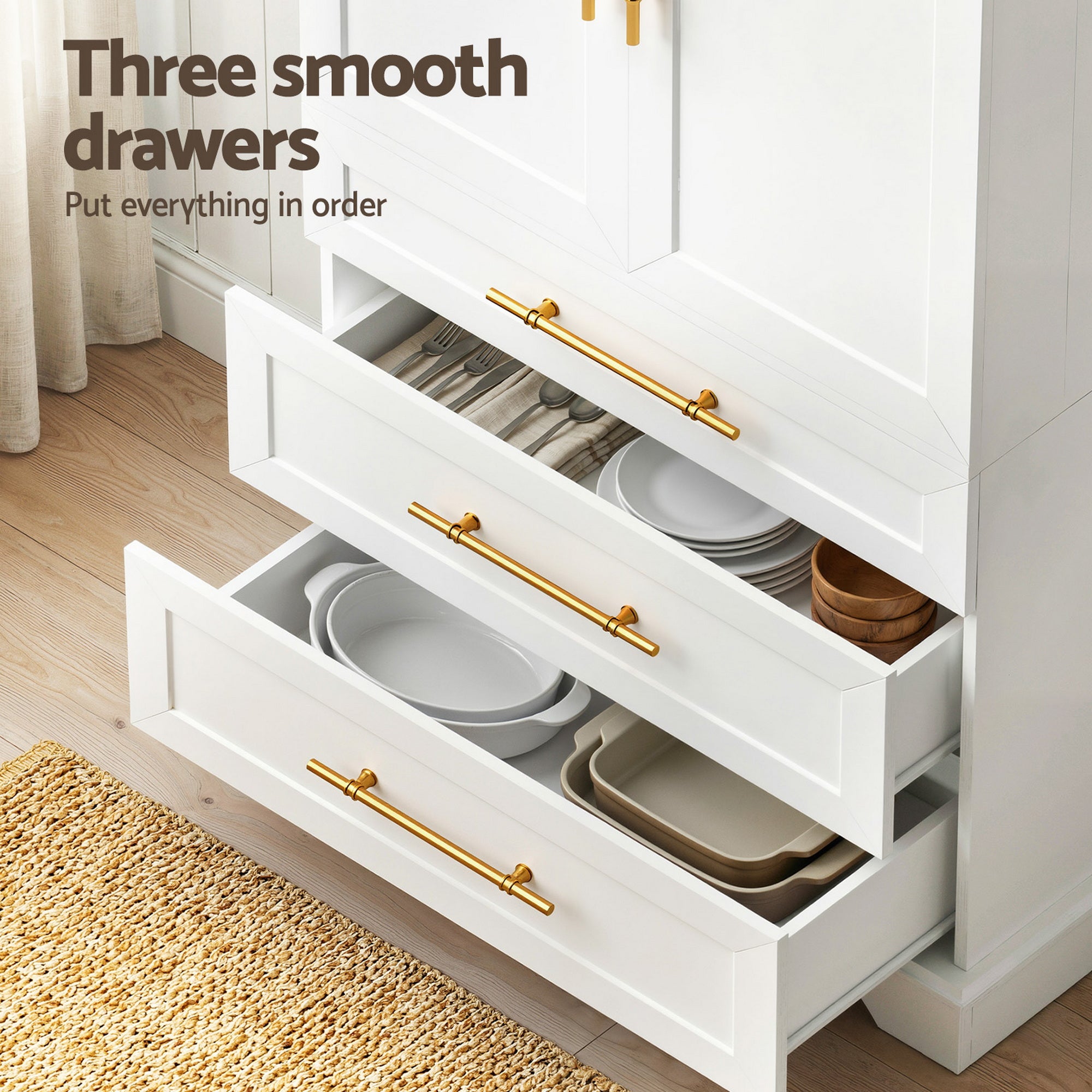 Artiss Buffet Sideboard Cabinet Pantry Kitchen Storage Cupboard Drawers Doors Bedworld