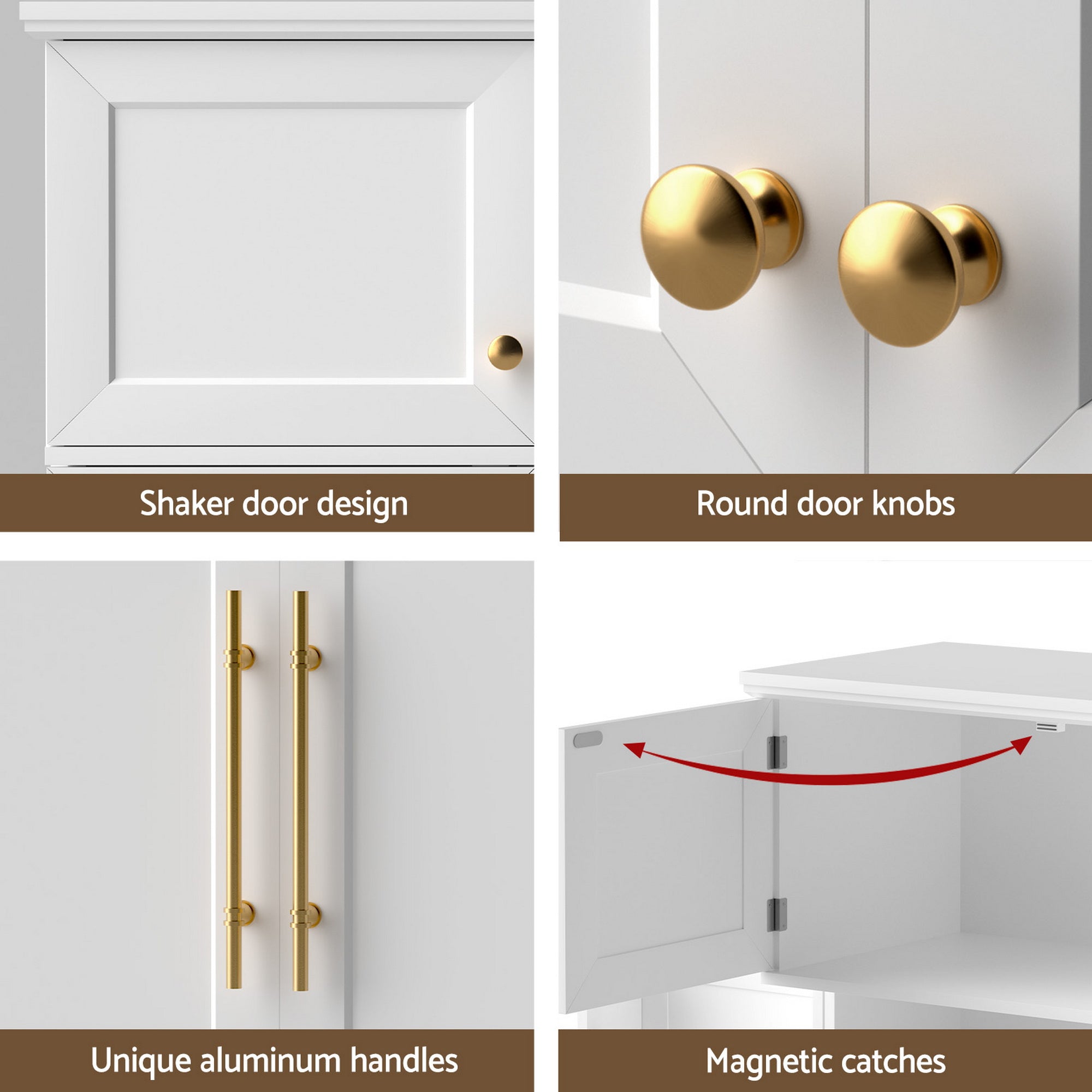 Artiss Buffet Sideboard Cabinet Pantry Kitchen Storage Cupboard Drawers Doors Bedworld