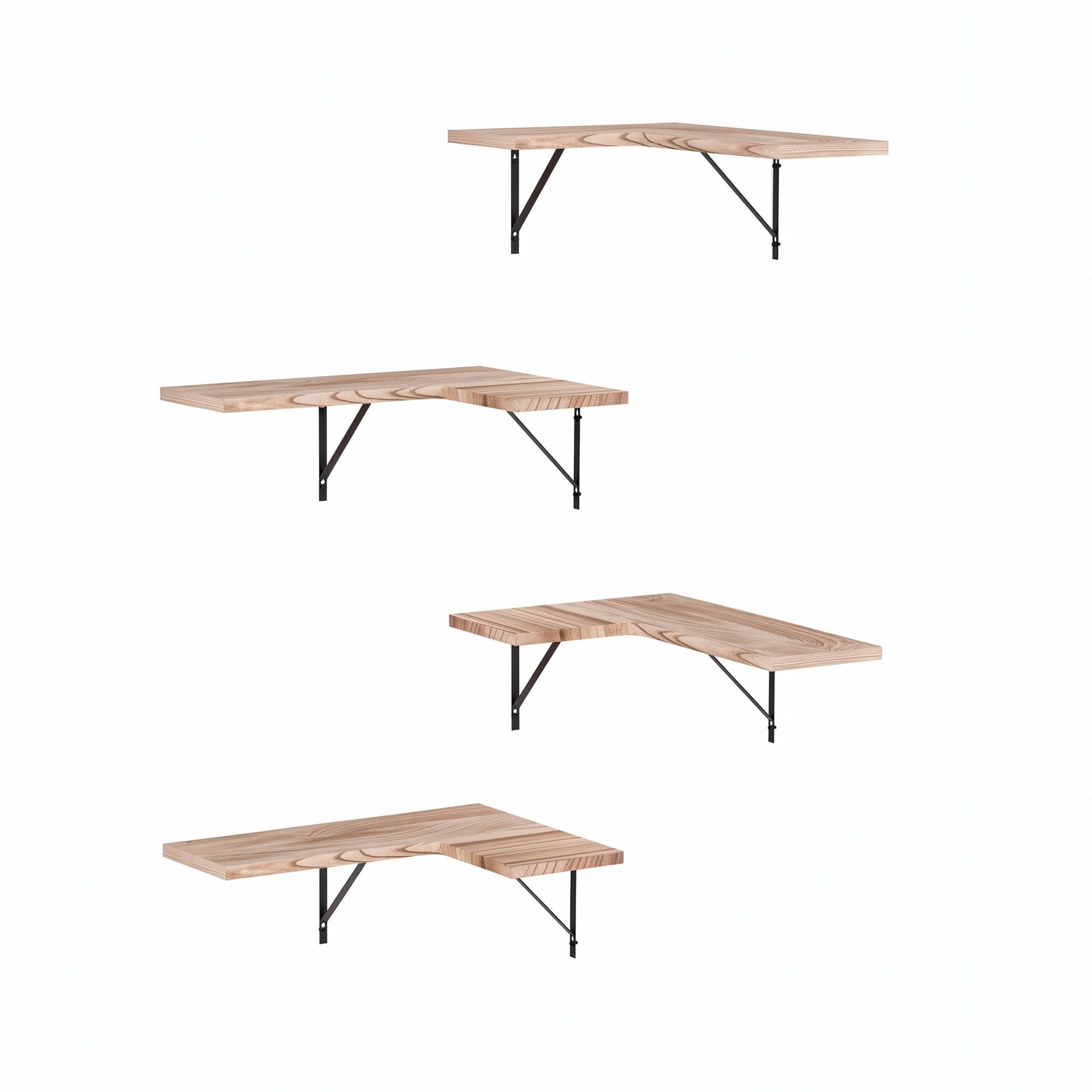 Artiss Floating Wall Shelf Corner Shelves Set of 4 Wood Bedworld