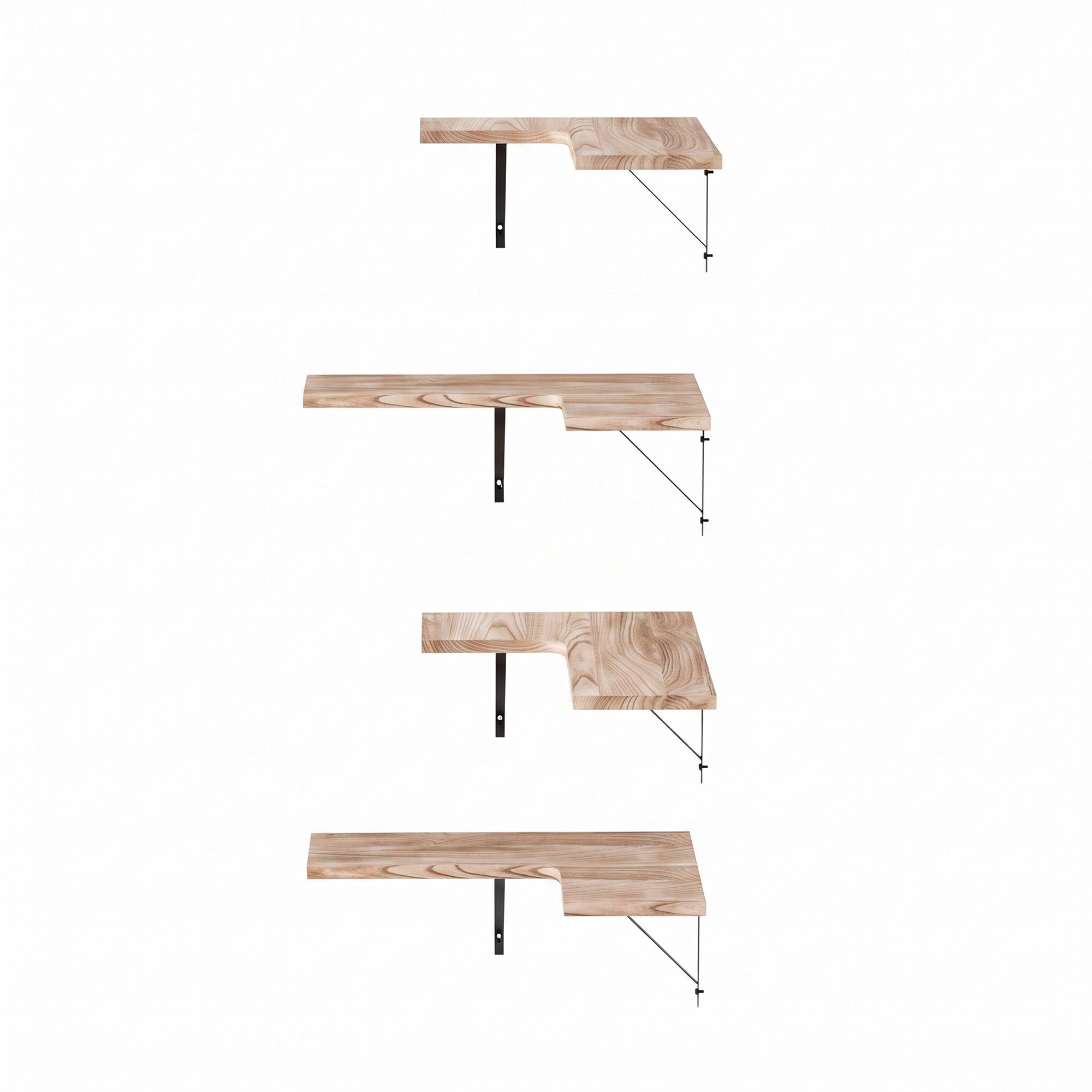 Artiss Floating Wall Shelf Corner Shelves Set of 4 Wood Bedworld