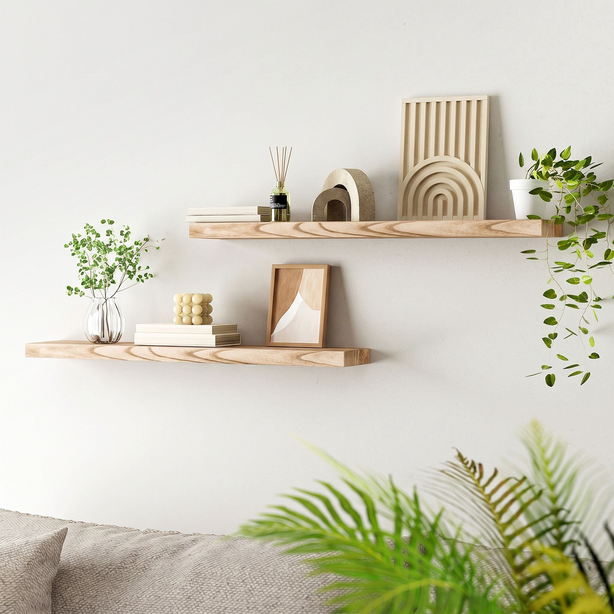 Artiss Floating Wall Shelf Set of 2 Wood 90CM Bedworld