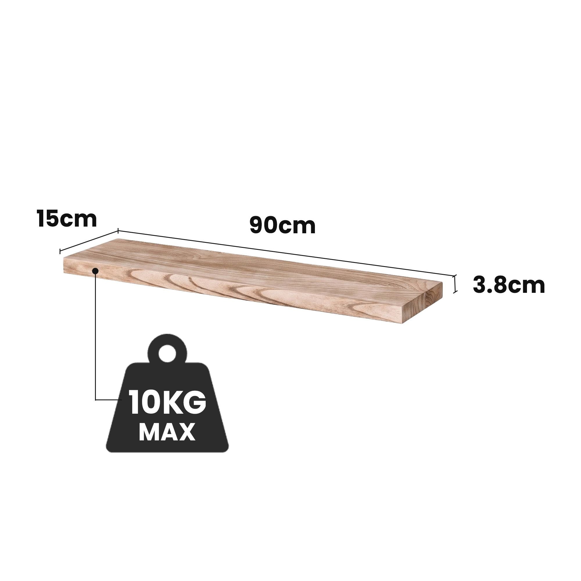Artiss Floating Wall Shelf Set of 2 Wood 90CM Bedworld