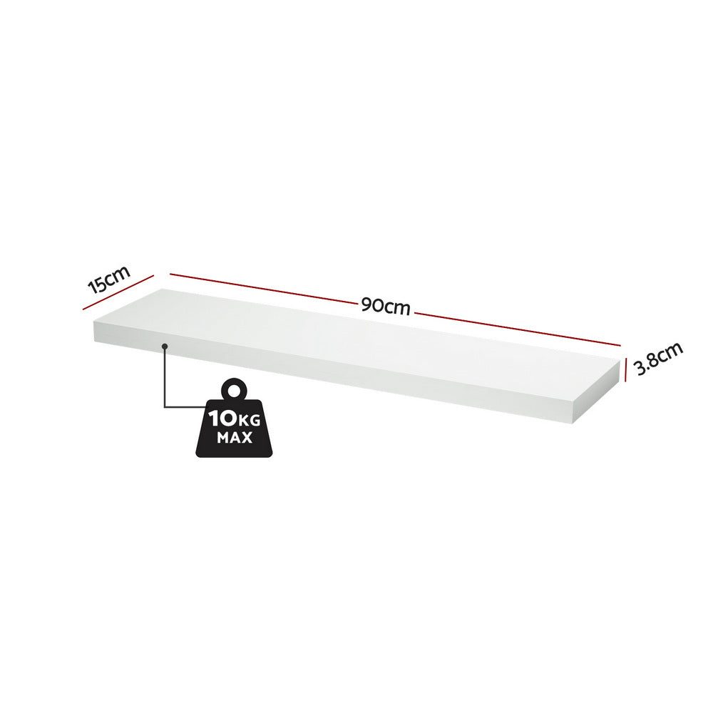 Artiss Floating Wall Shelf Set of 2 White 90CM Bedworld