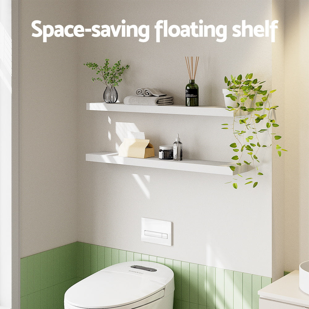 Artiss Floating Wall Shelf Set of 2 White 90CM Bedworld