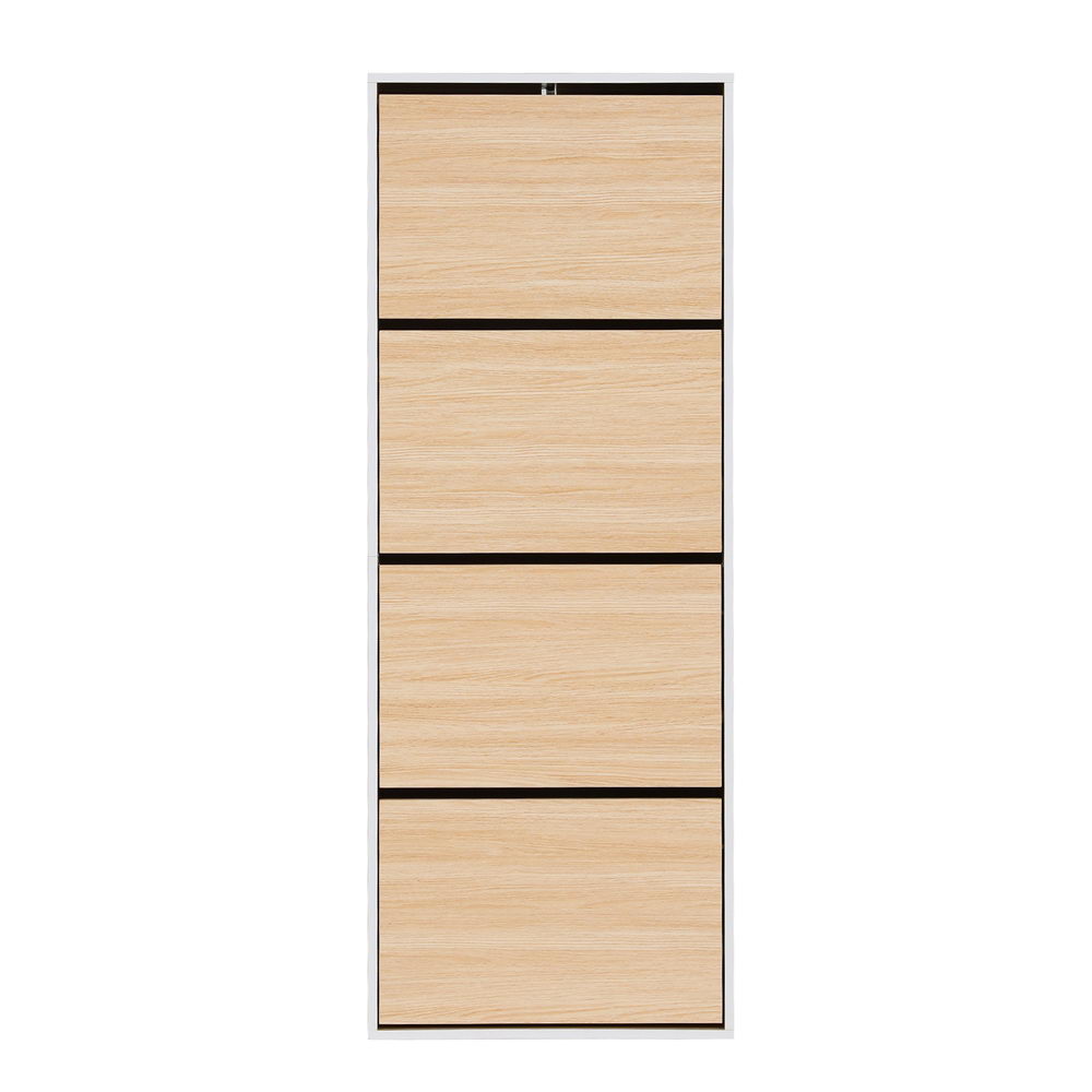 Artiss Shoe Rack Cabinet 24 Pairs Adjustable Shelf Pine
