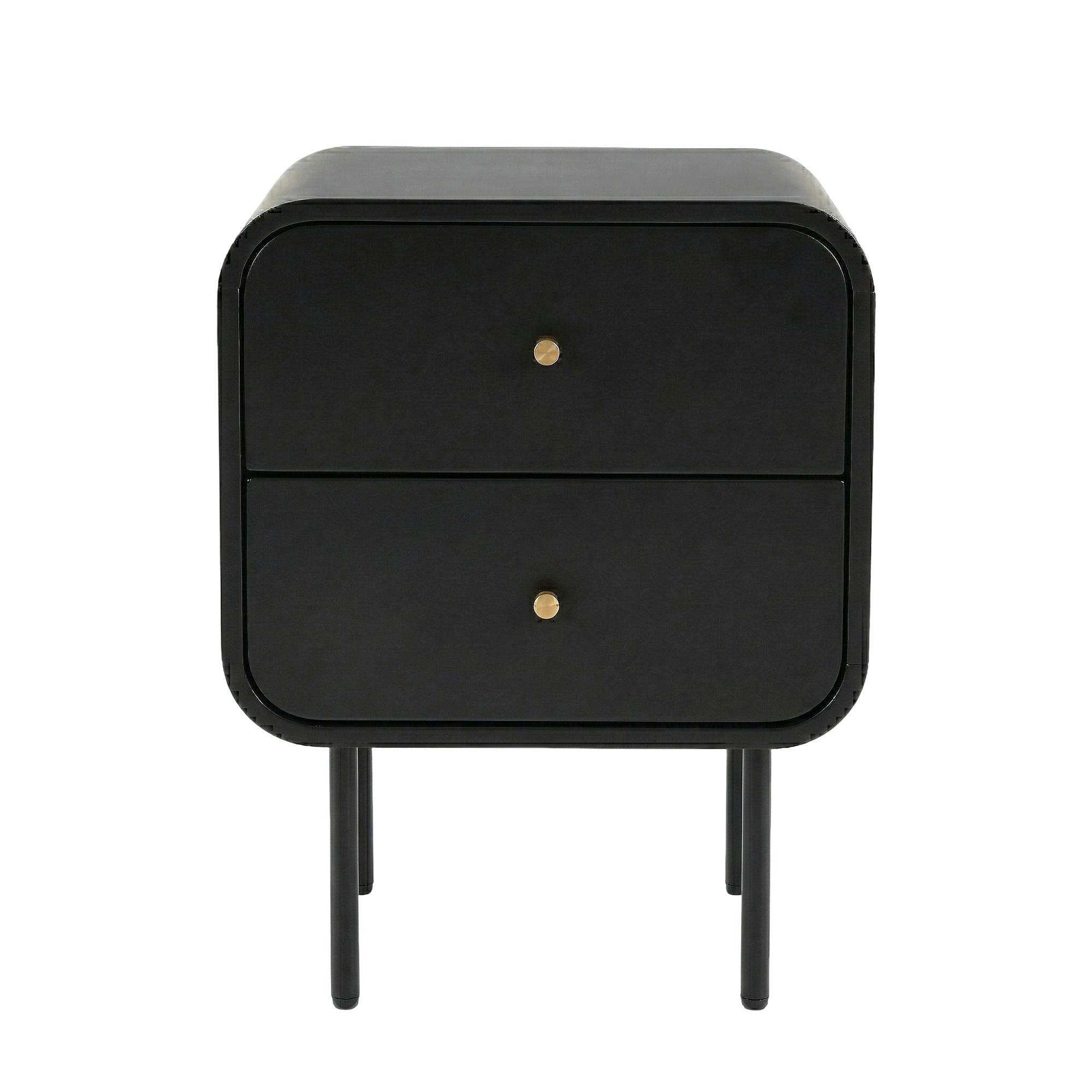 Artiss Bedside Table 2 Drawers Side End Table Nightstand Black Bedworld