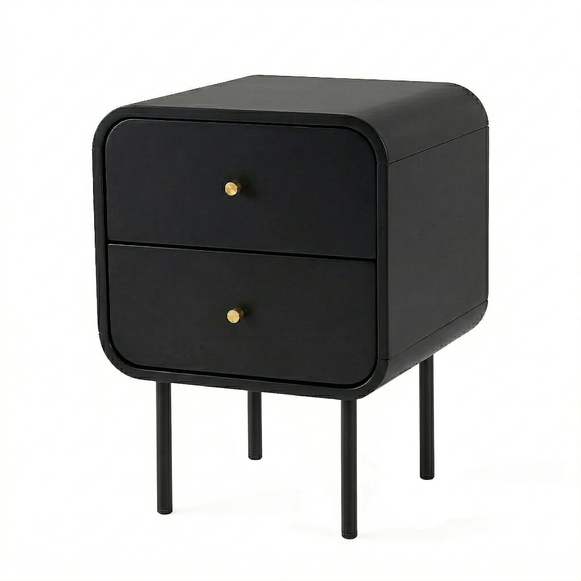 Artiss Bedside Table 2 Drawers Side End Table Nightstand Black Bedworld