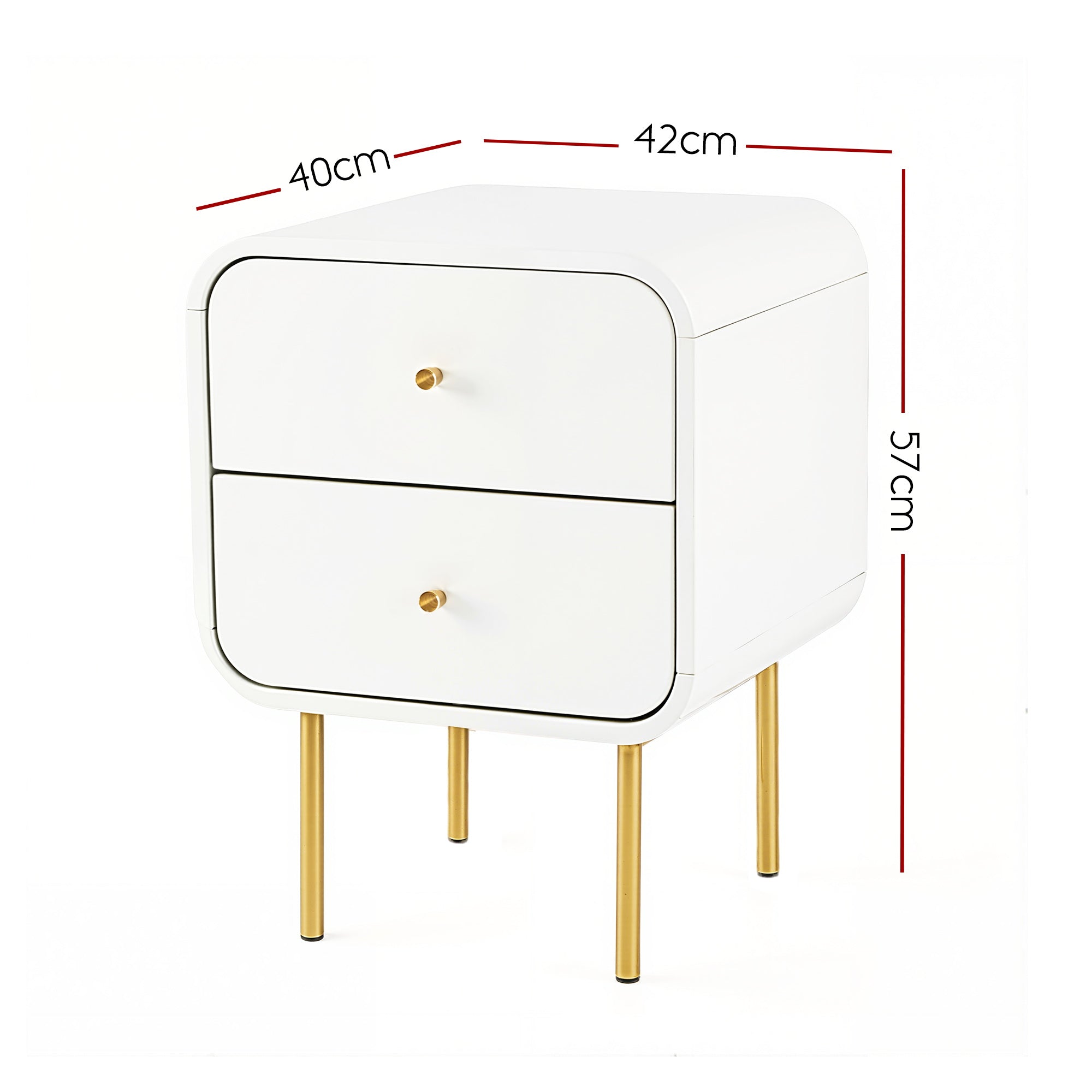 Artiss Bedside Table 2 Drawers Side End Table Nightstand White Bedworld