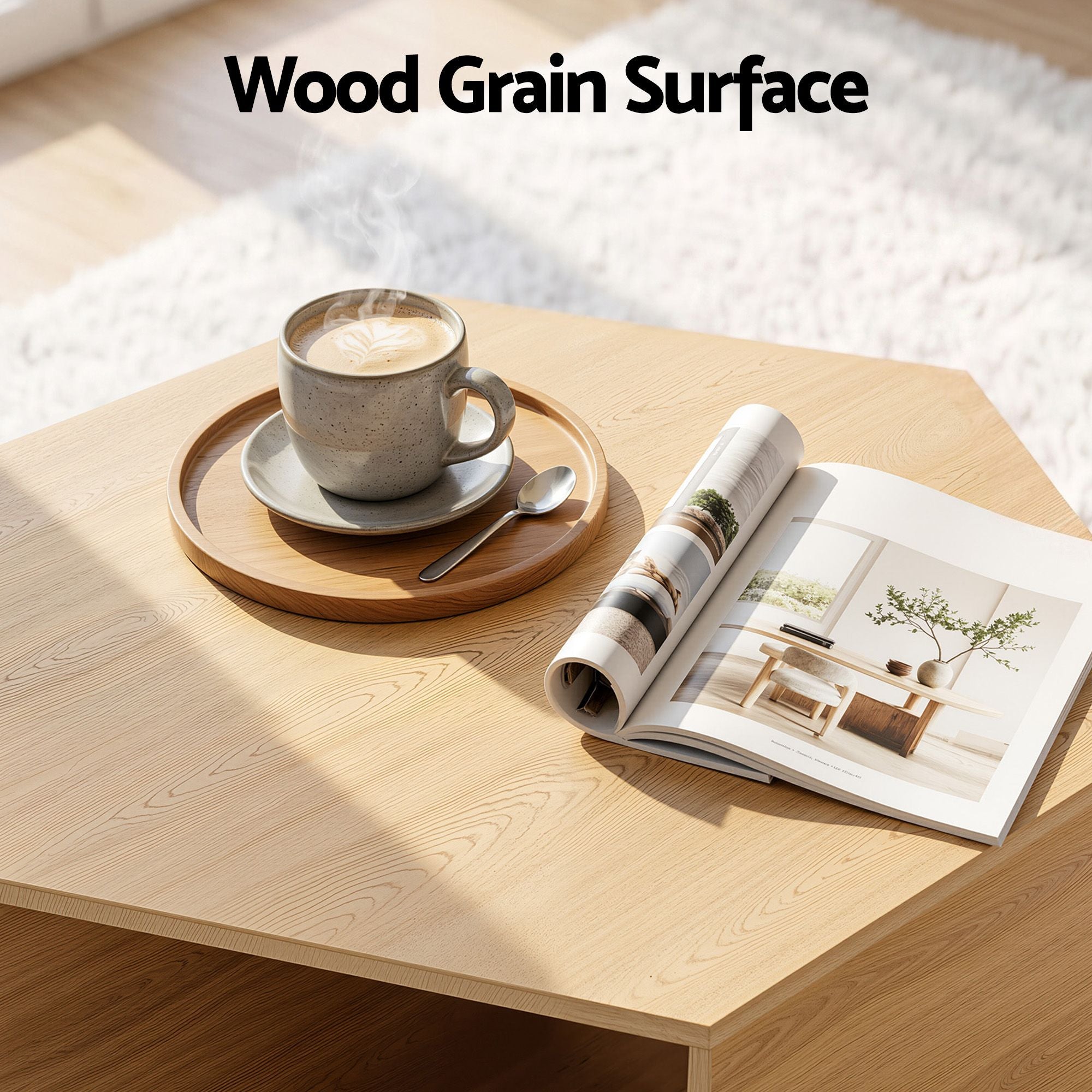Artiss Set of 2 Coffee Table Hexagonal Center Table with Open Storage 2-Way Display Side Table Wood Bedworld