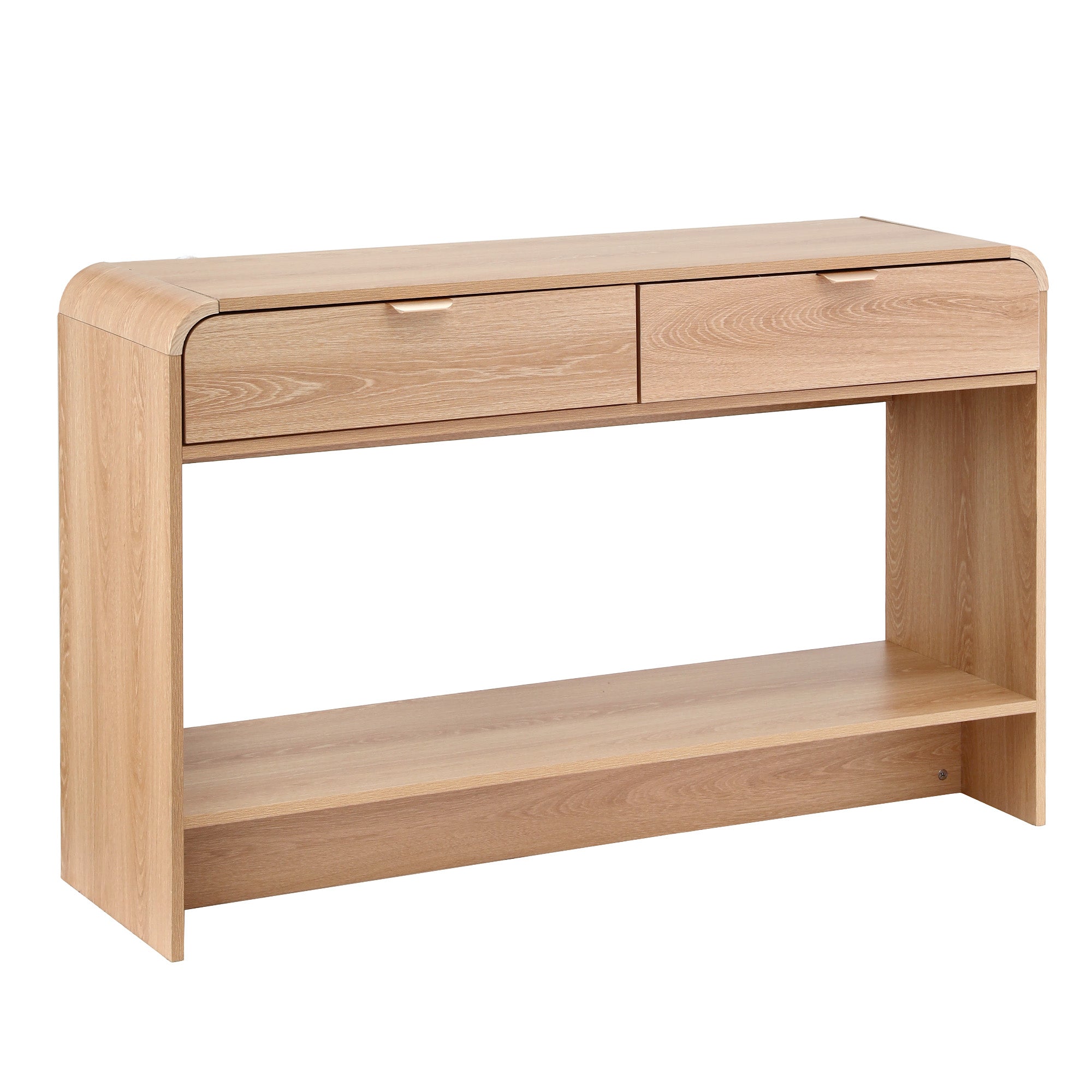 Artiss Console Table Hallway Entryway Storage Drawer Shelf Curved Edge 120CM Pine Bedworld