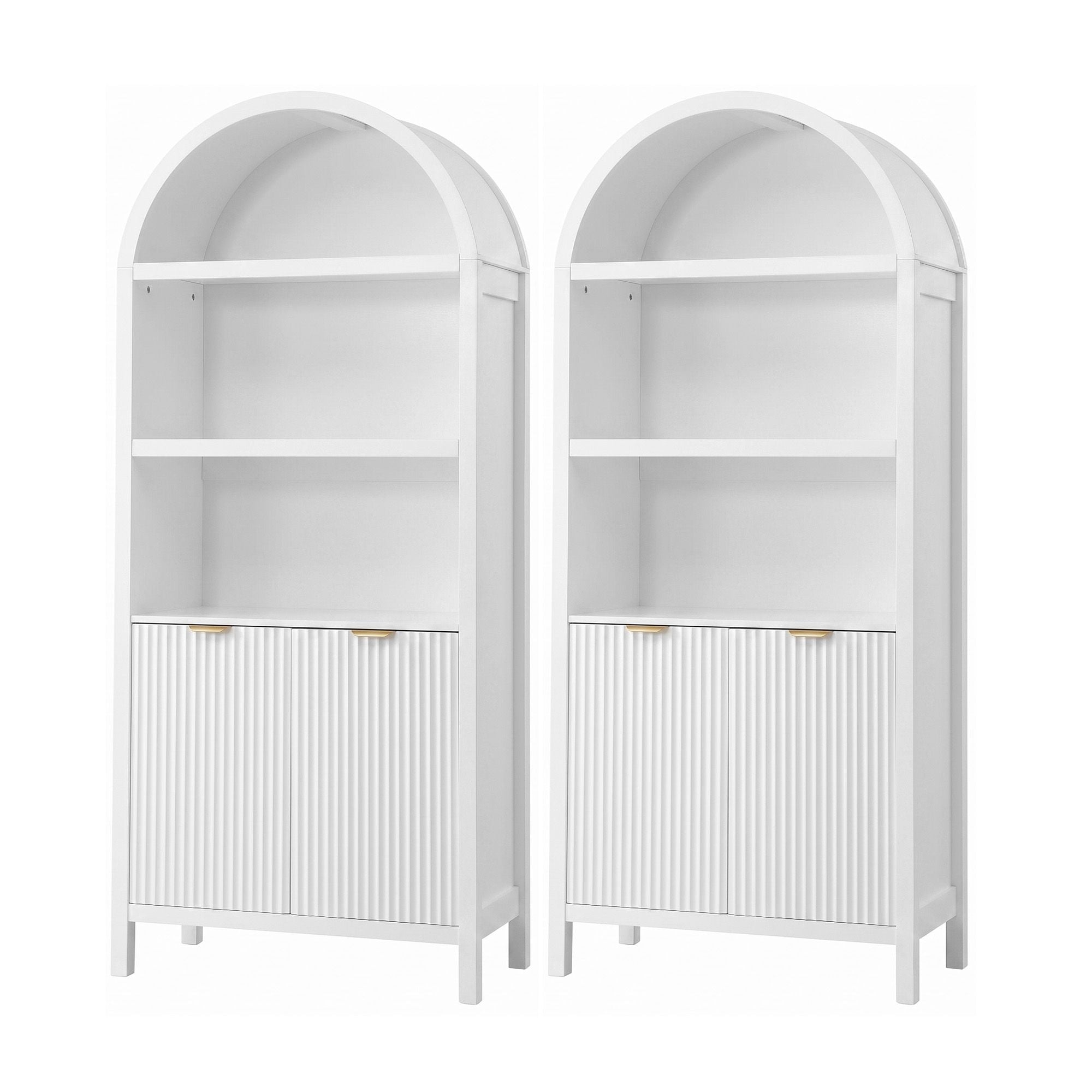 Artiss Buffet Sideboard Cabinet Pantry X2 180CM Arched Storage Bookshelf White Bedworld