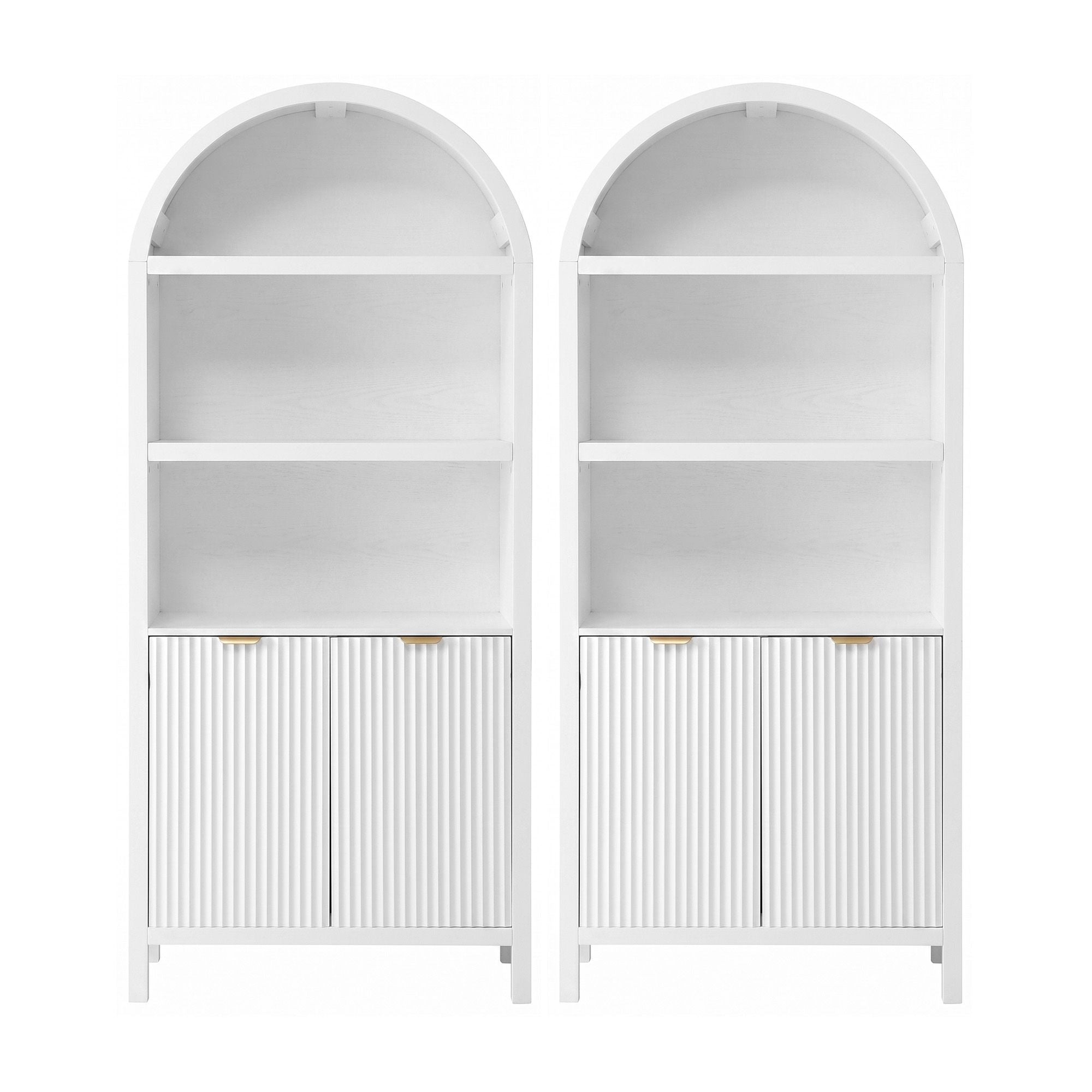 Artiss Buffet Sideboard Cabinet Pantry X2 180CM Arched Storage Bookshelf White Bedworld