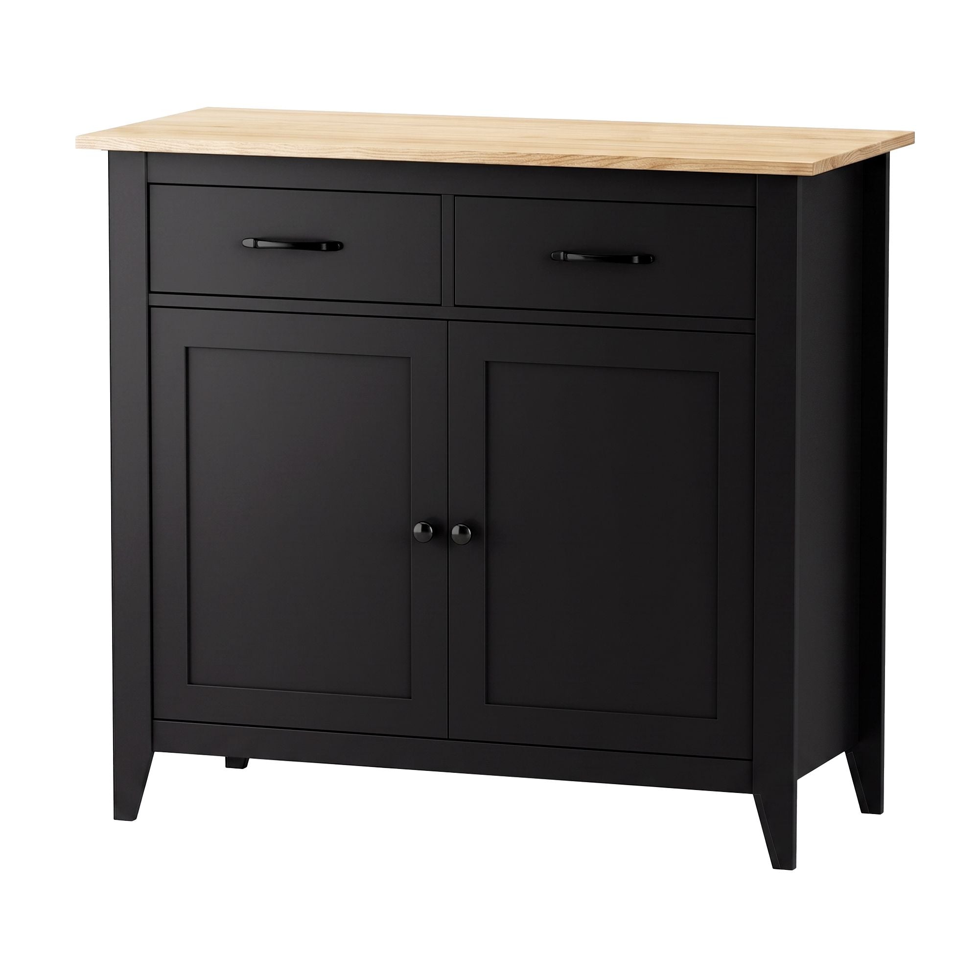 Artiss Buffet Sideboard Cabinet Kitchen Storage Cupboard Pantry 2 Drawers Black Bedworld