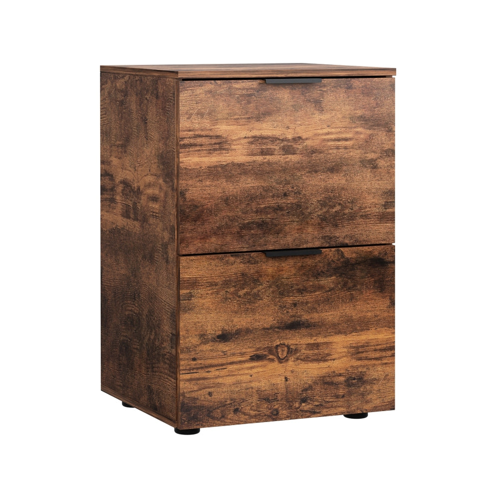 Artiss Filing Cabinet Files Storage Office Shelves File Organiser Rustic Brown 2 Drawer
