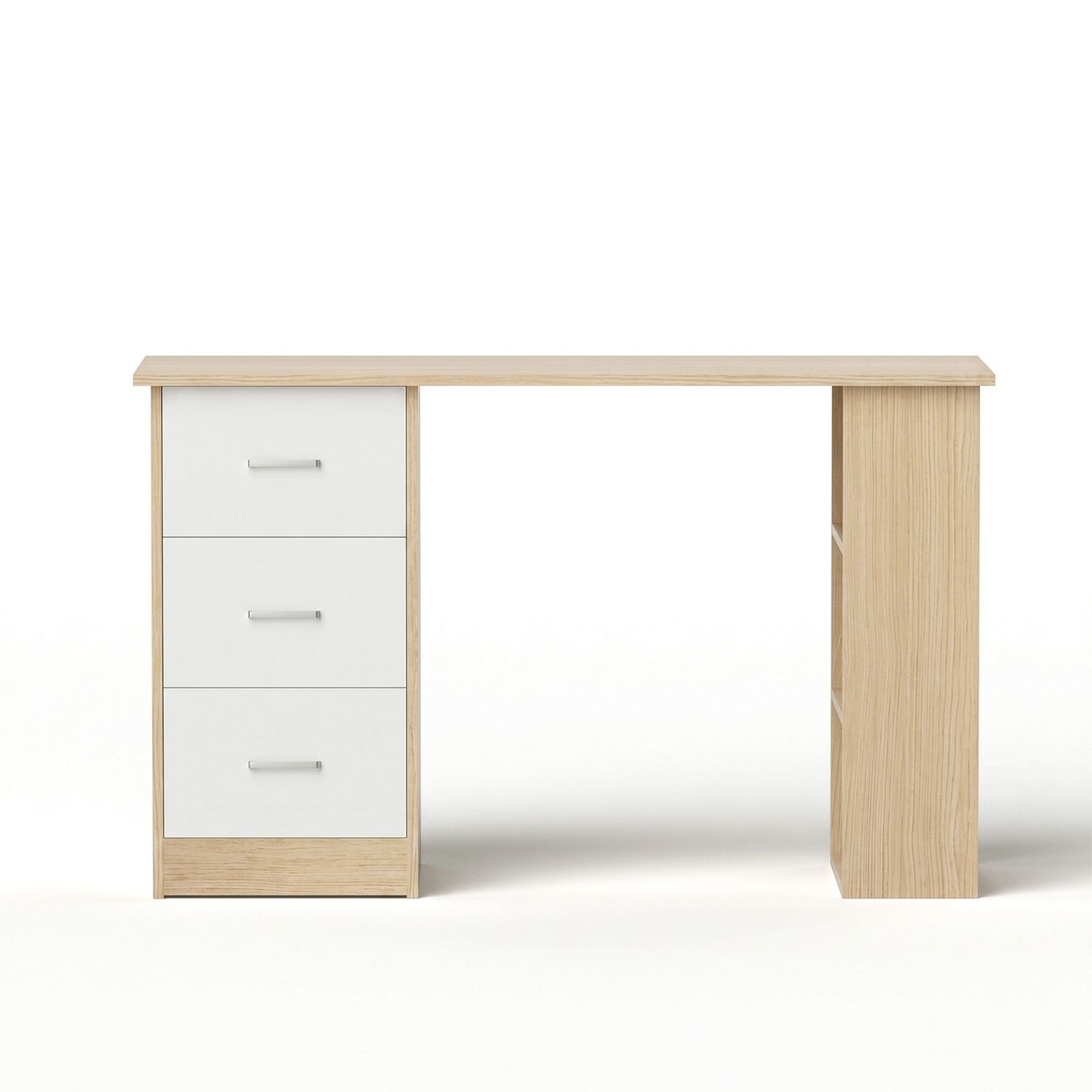 Artiss Computer Desk Drawer Shelf Oak White 120CM Bedworld