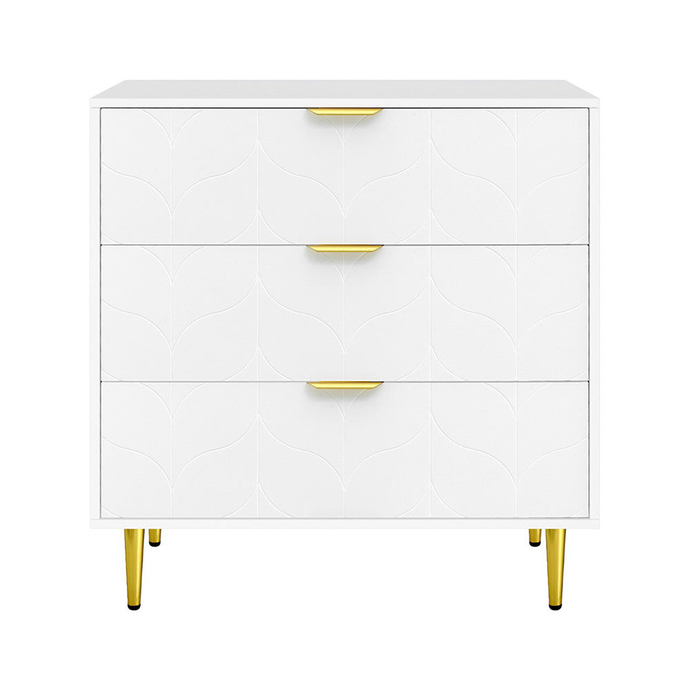 Artiss 3 Chest of Drawers Lowboy Cabinet White Bedworld
