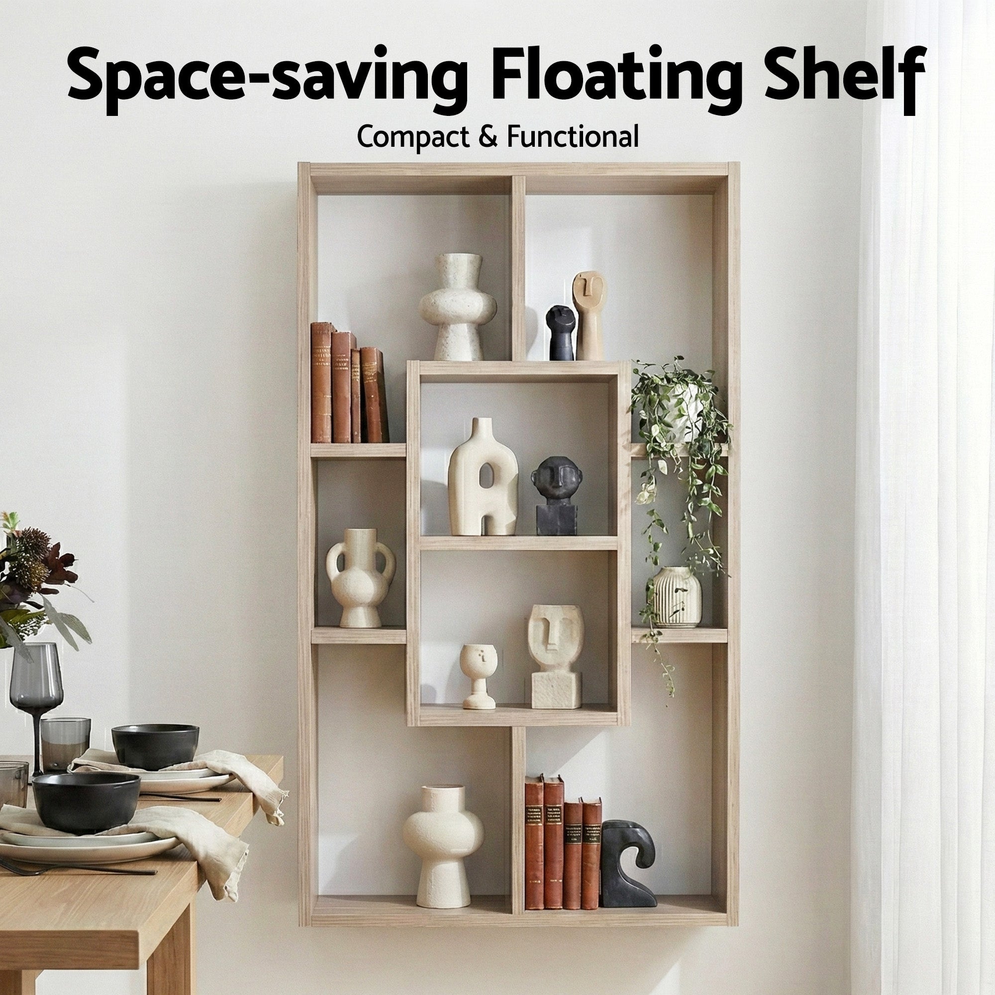 Artiss Floating Wall Shelves Bookshelf Wood Bedworld