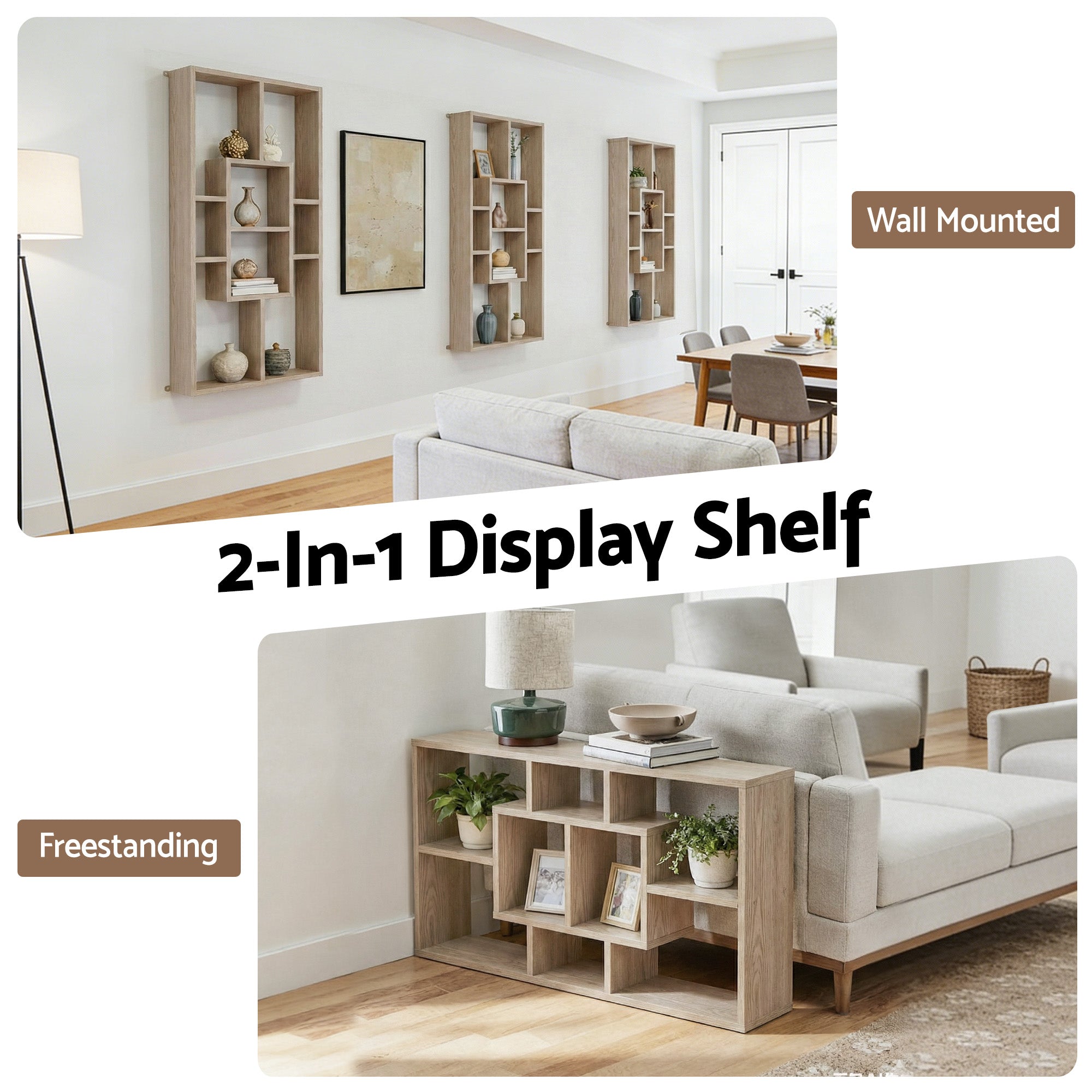 Artiss Floating Wall Shelves Bookshelf Wood Bedworld