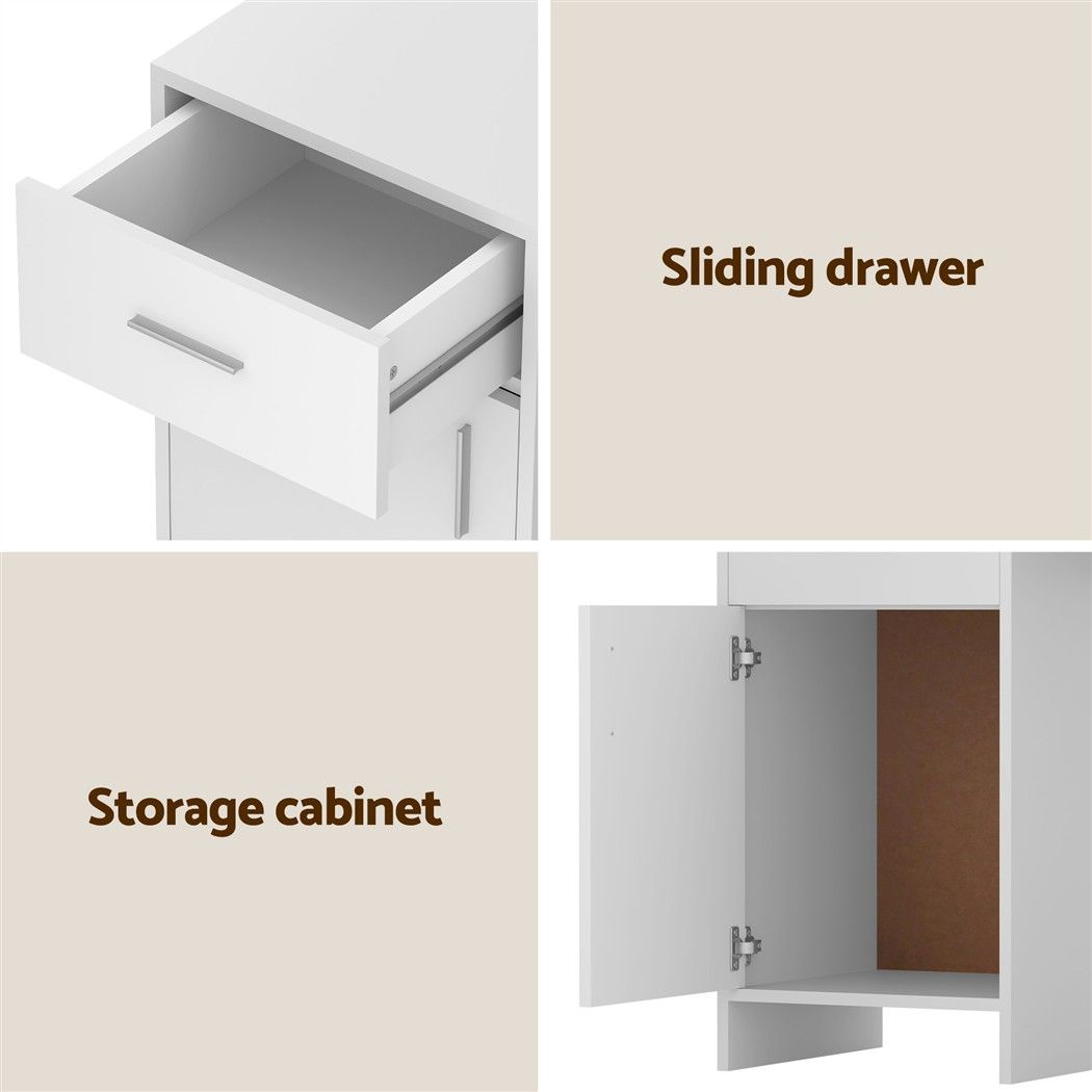 Artiss Computer Desk Drawer Cabinet White 100CM Bedworld