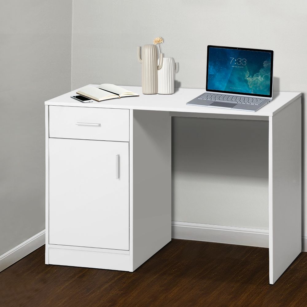Artiss Computer Desk Drawer Cabinet White 100CM Bedworld