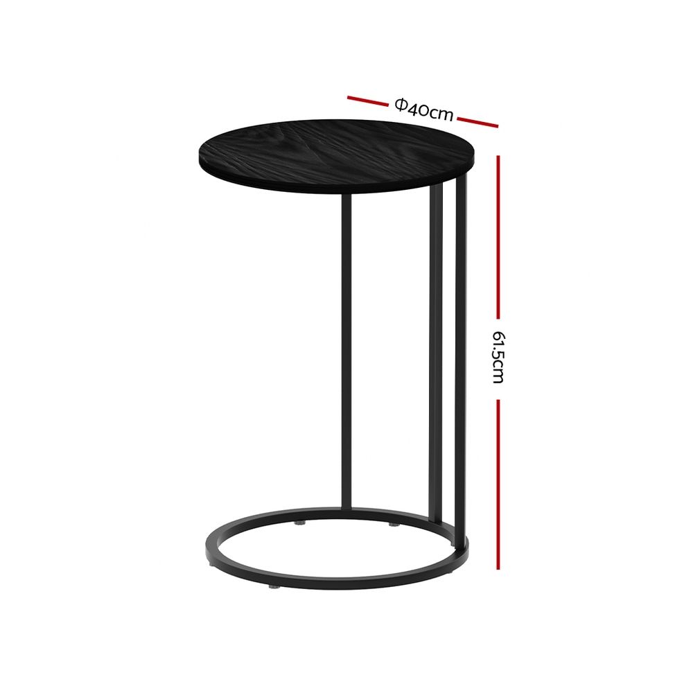 Artiss Coffee Table Side Table Round Black Martha Bedworld