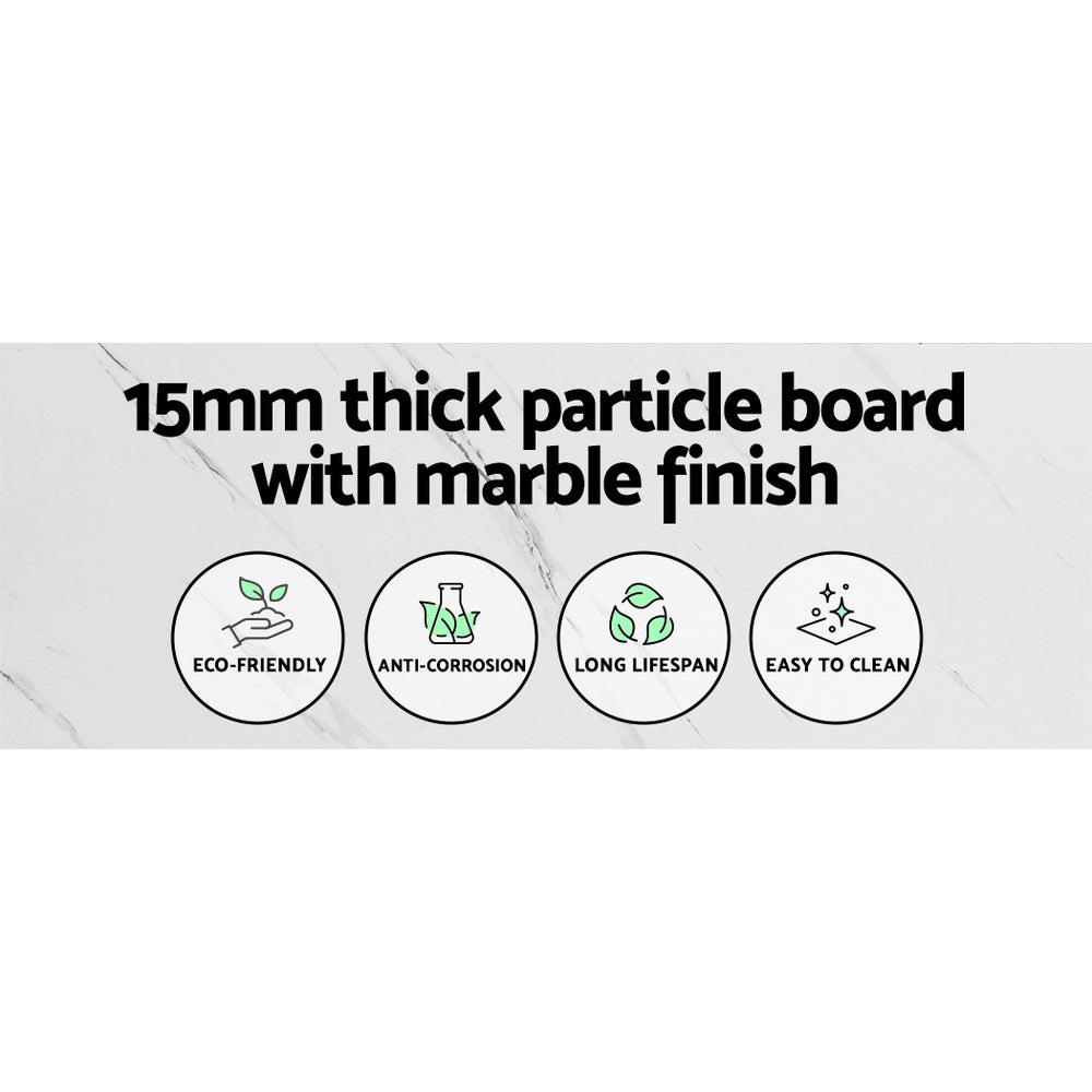 Console table board details: 15mm particle board with marble finish