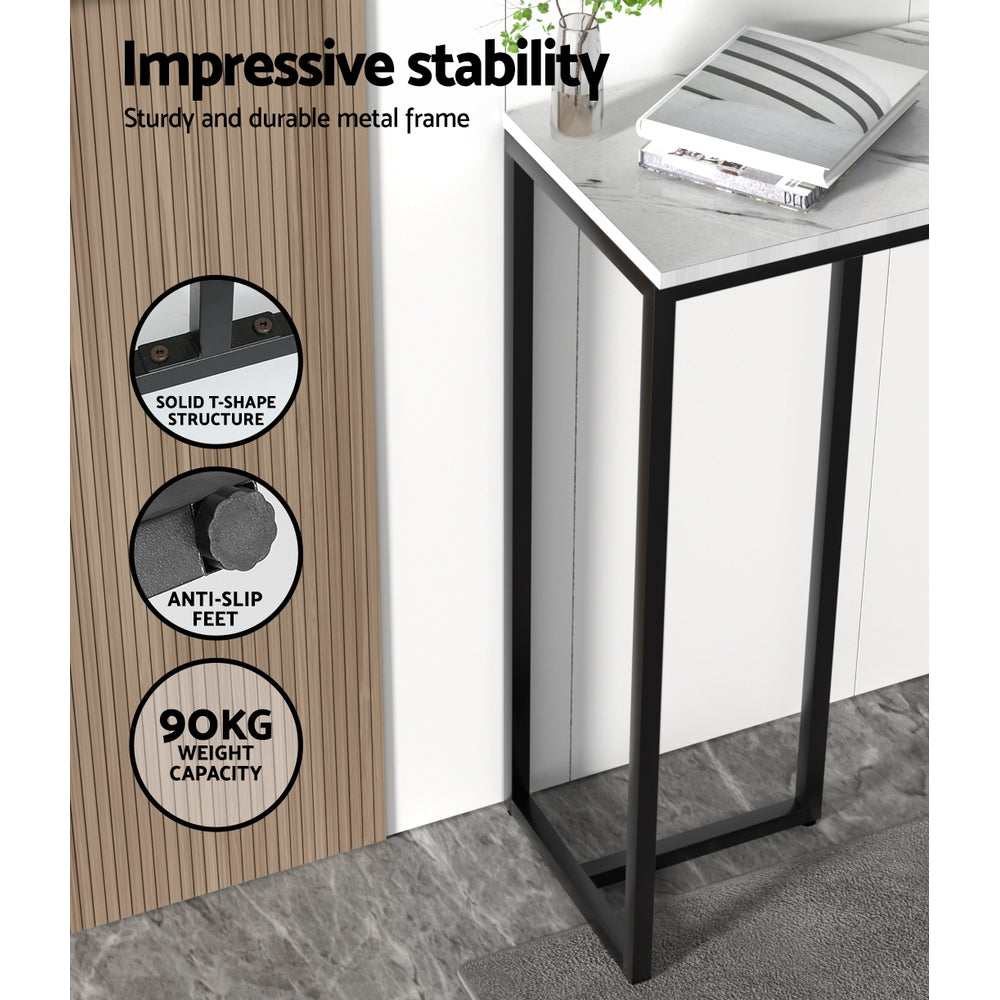 Console table with sturdy metal frame, anti-slip feet, and 90kg weight capacity