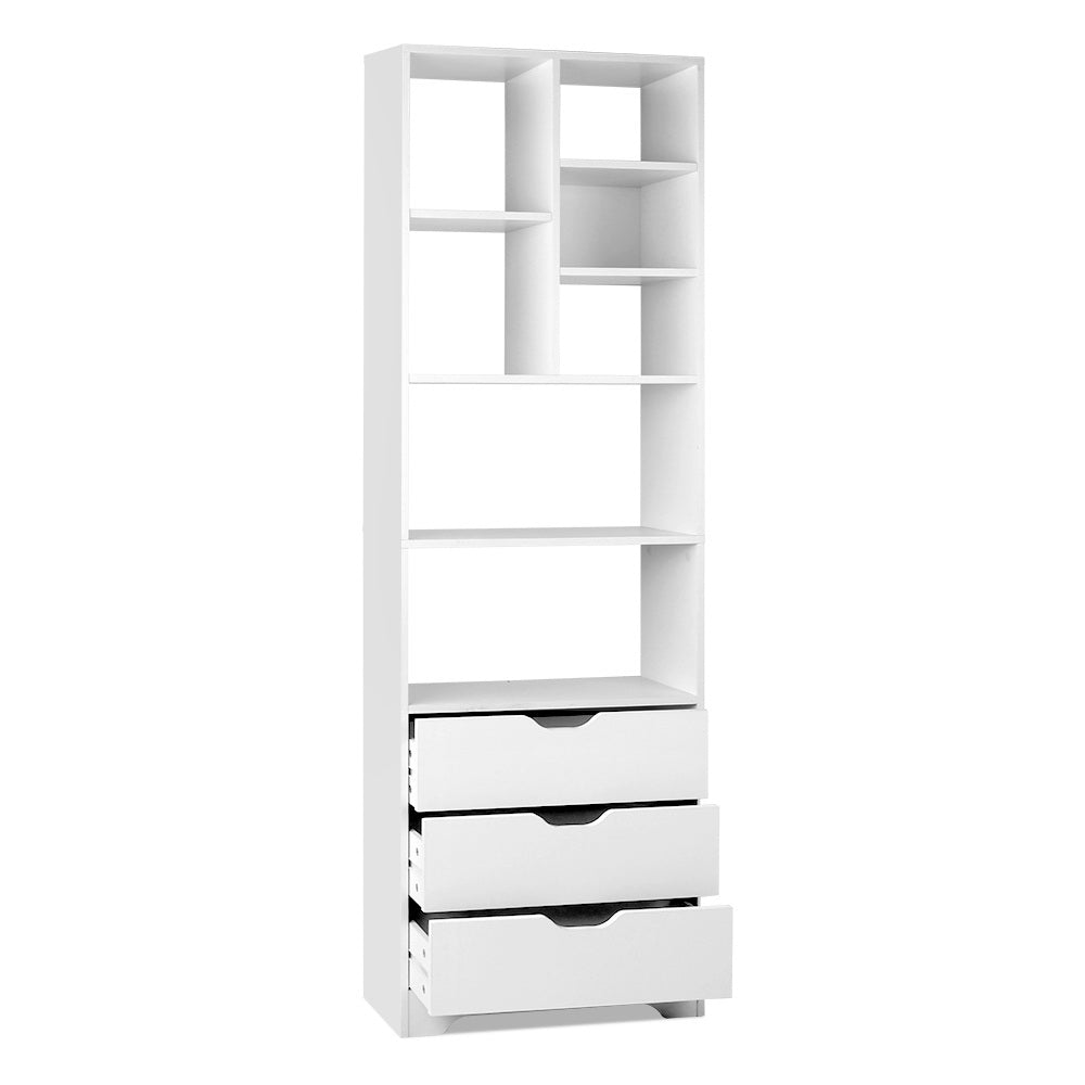 Artiss Bookshelf with Drawers - NANA White Bedworld