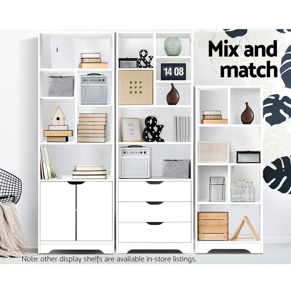Artiss Bookshelf with Drawers - NANA White Bedworld
