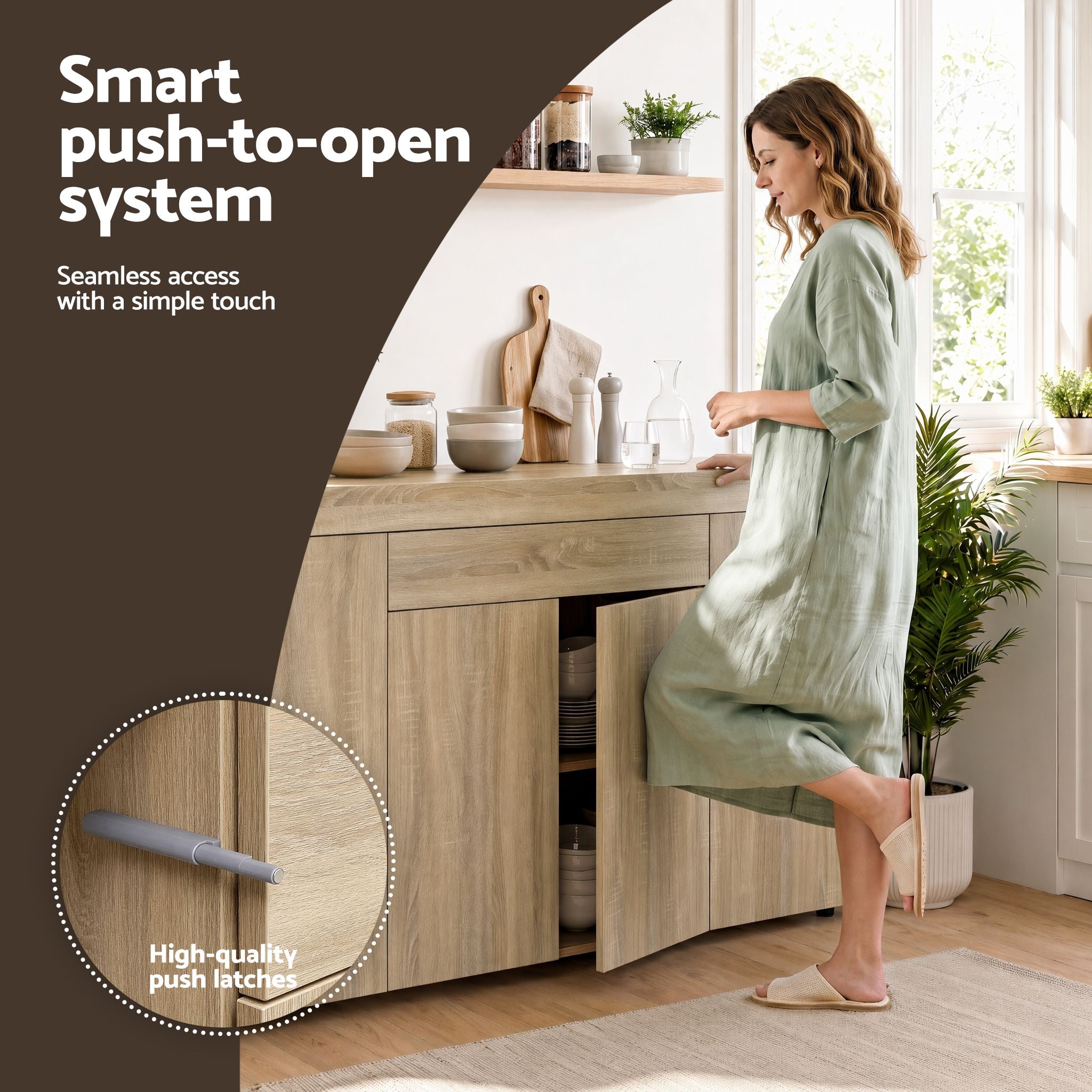 Artiss Buffet Sideboard - DANA Oak Bedworld
