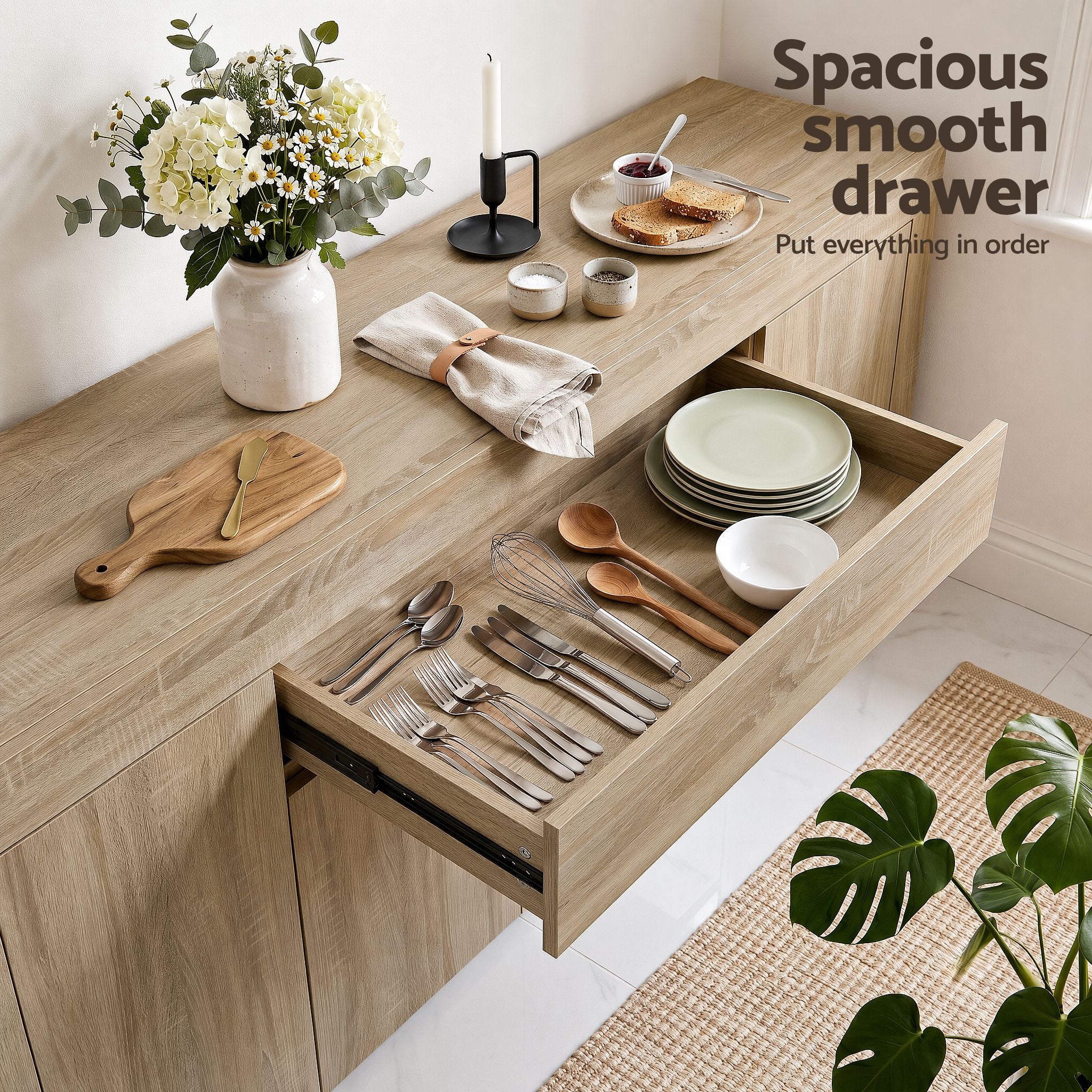 Artiss Buffet Sideboard - DANA Oak Bedworld