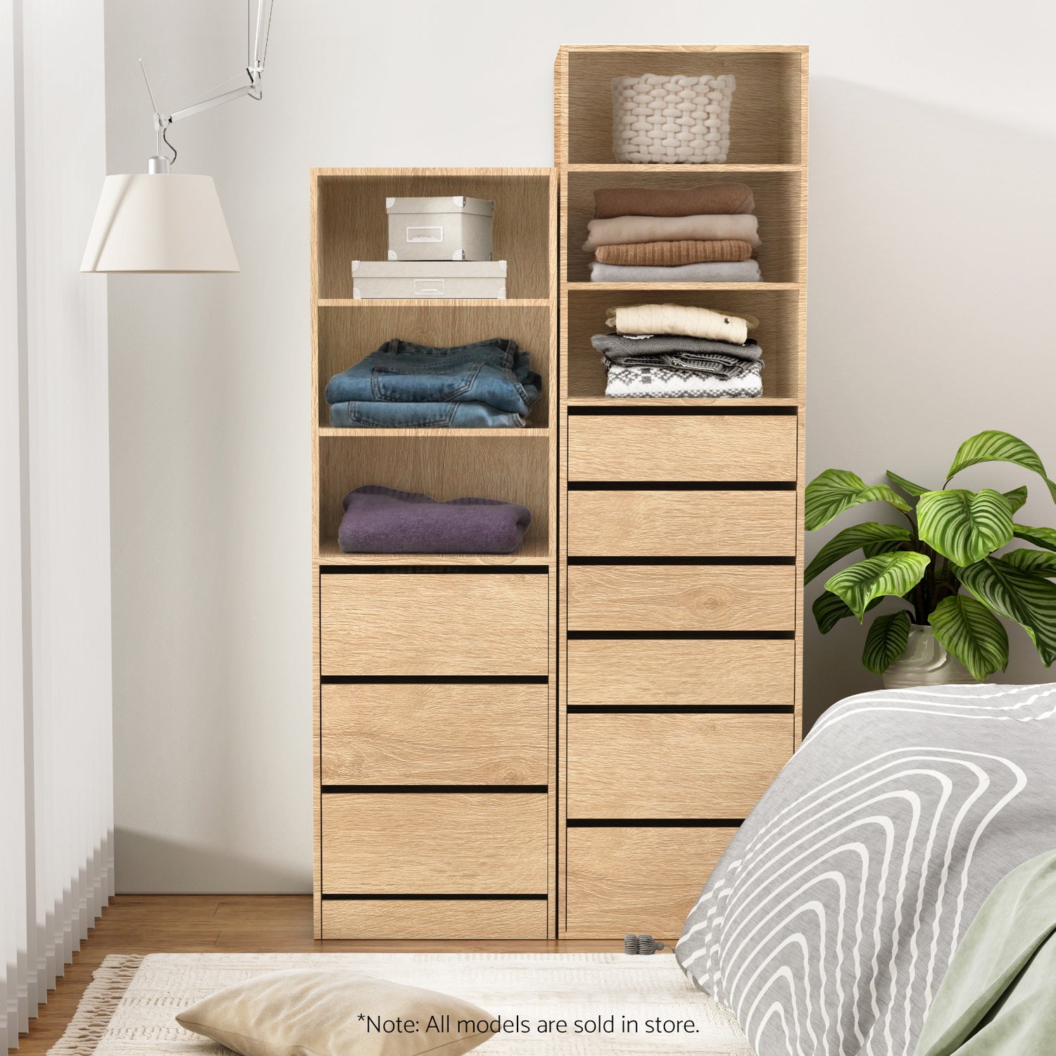 Artiss 3 Chest of Drawers Tallboy Cabinet Pine Bedworld