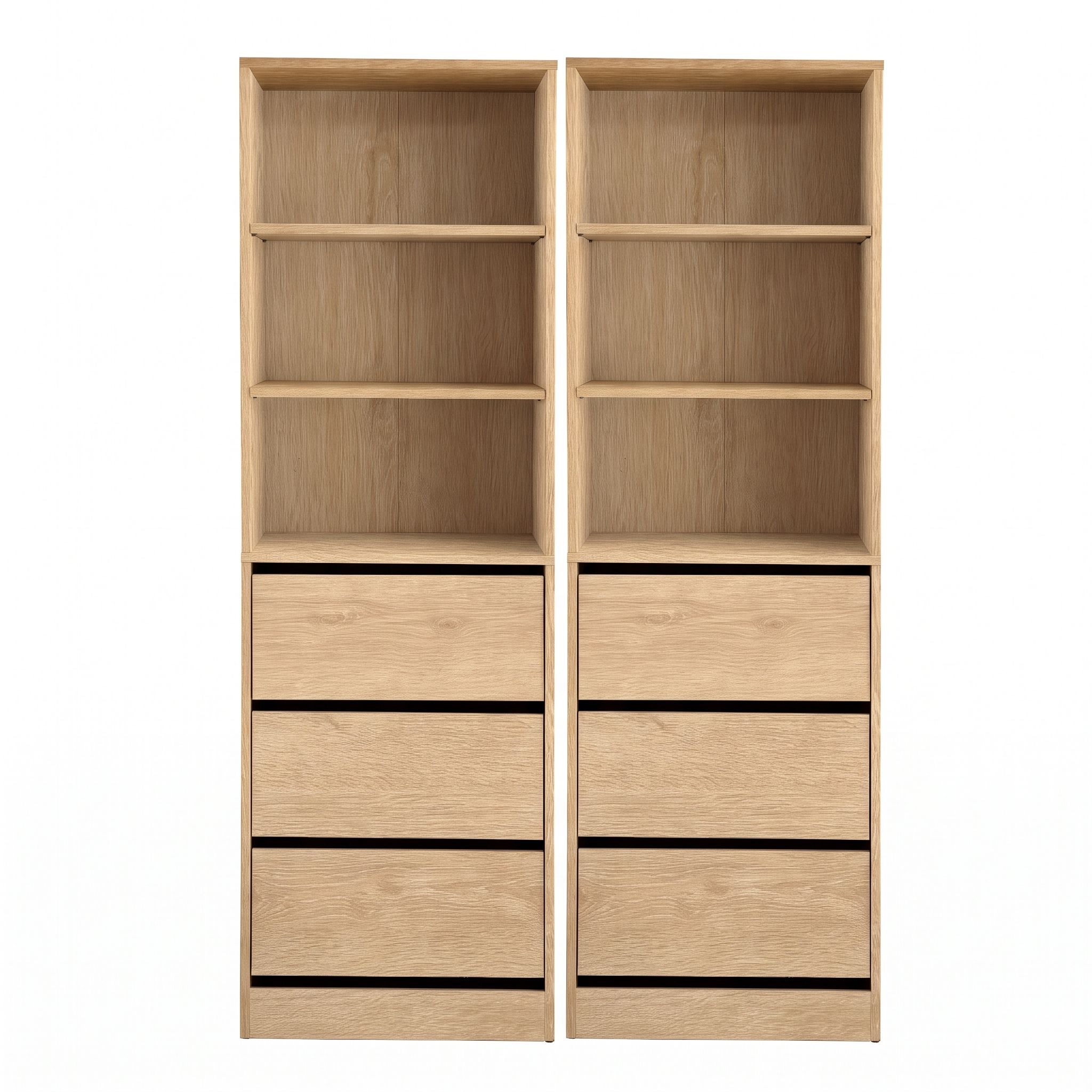 Artiss 2x Chest of 3 Drawers Tallboy Cabinet Pine Bedworld