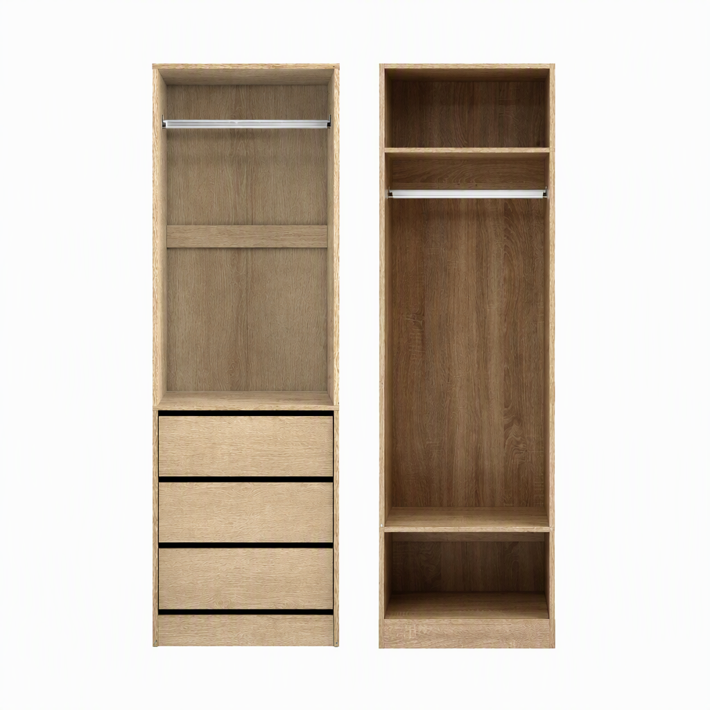 Artiss 2X Wardrobe Clothes Closet Storage Organiser Armoire Pine Bedworld