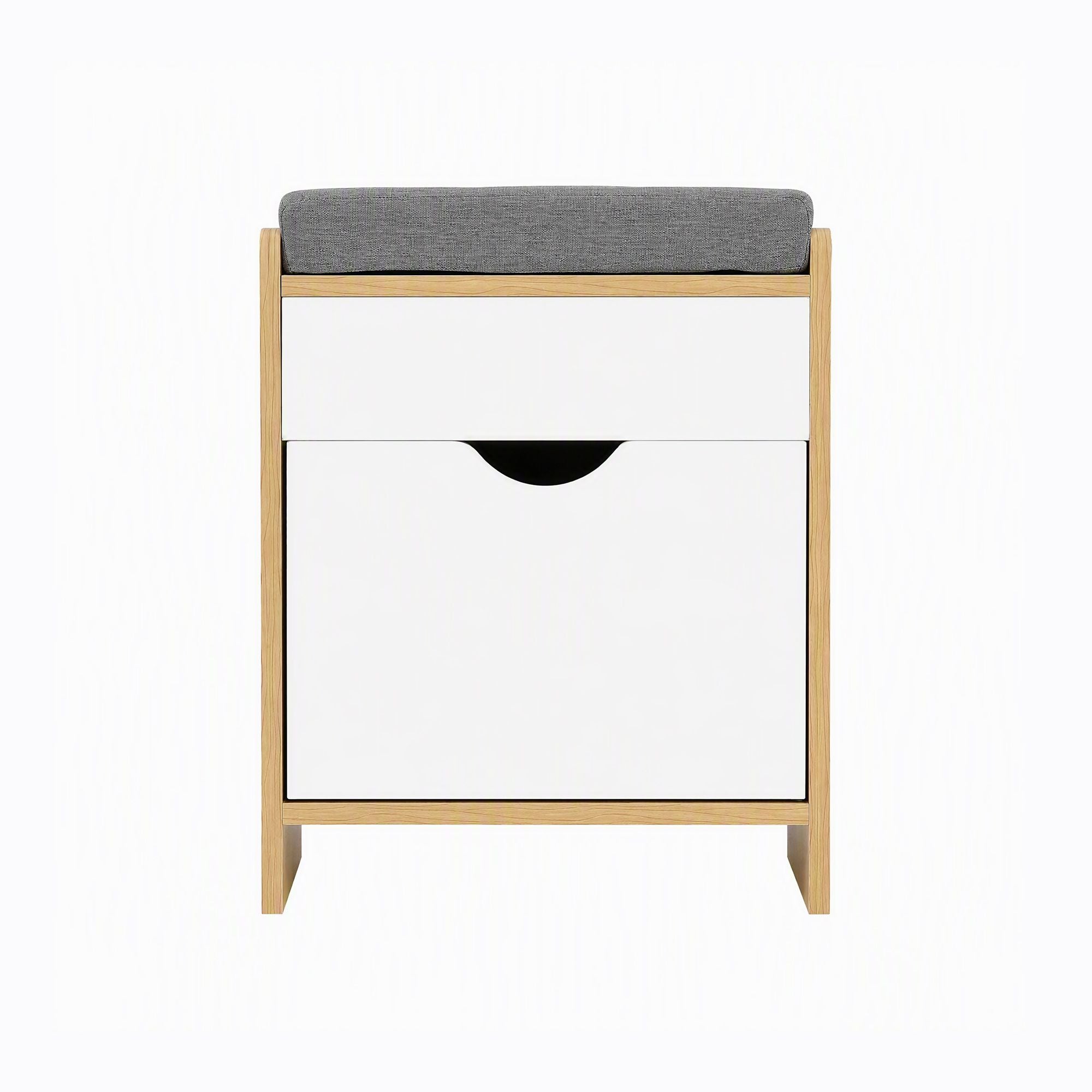 Artiss Storage Ottoman with Drawer 100kg Capacity Footrest Cushion Pine Bedworld