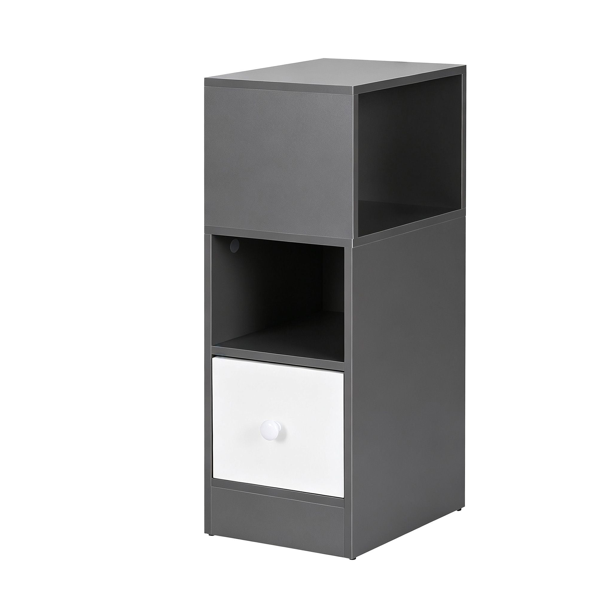 Artiss Narrow Bedside Table Grey Small Side Cabinet 1 Drawer Bedworld