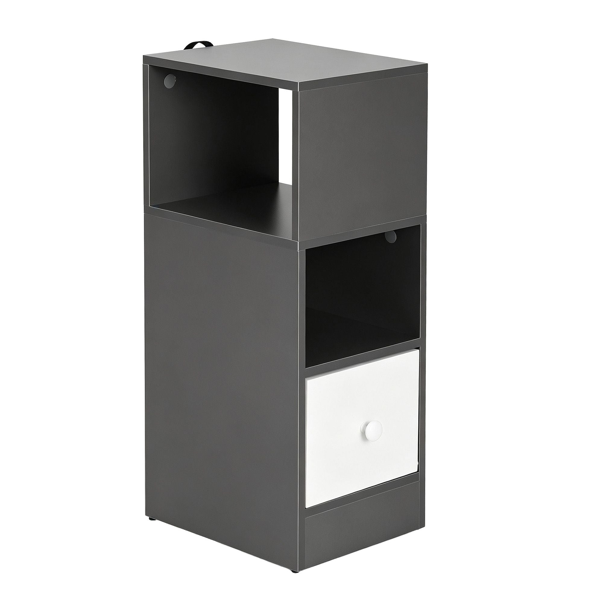 Artiss Narrow Bedside Table Grey Small Side Cabinet 1 Drawer Bedworld