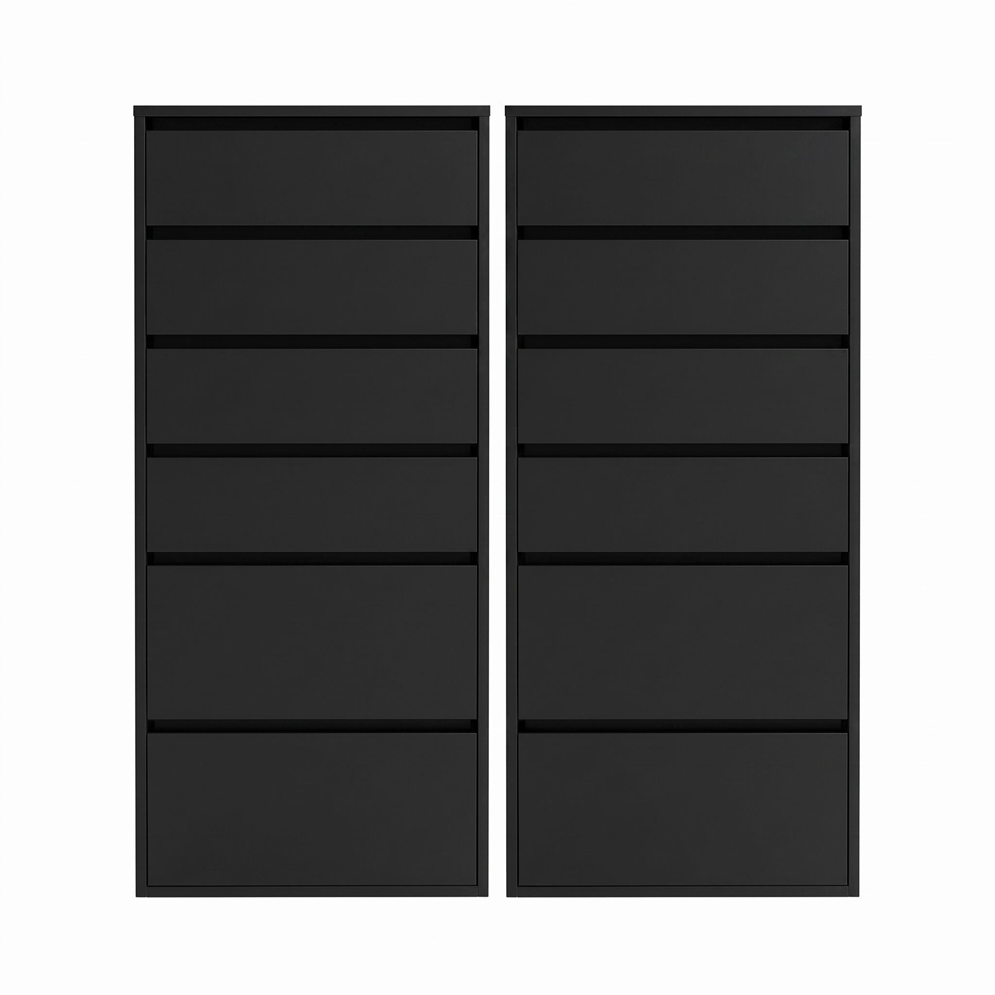Artiss 2x Chest of 6 Drawers Dresser Tallboy Black Bedworld