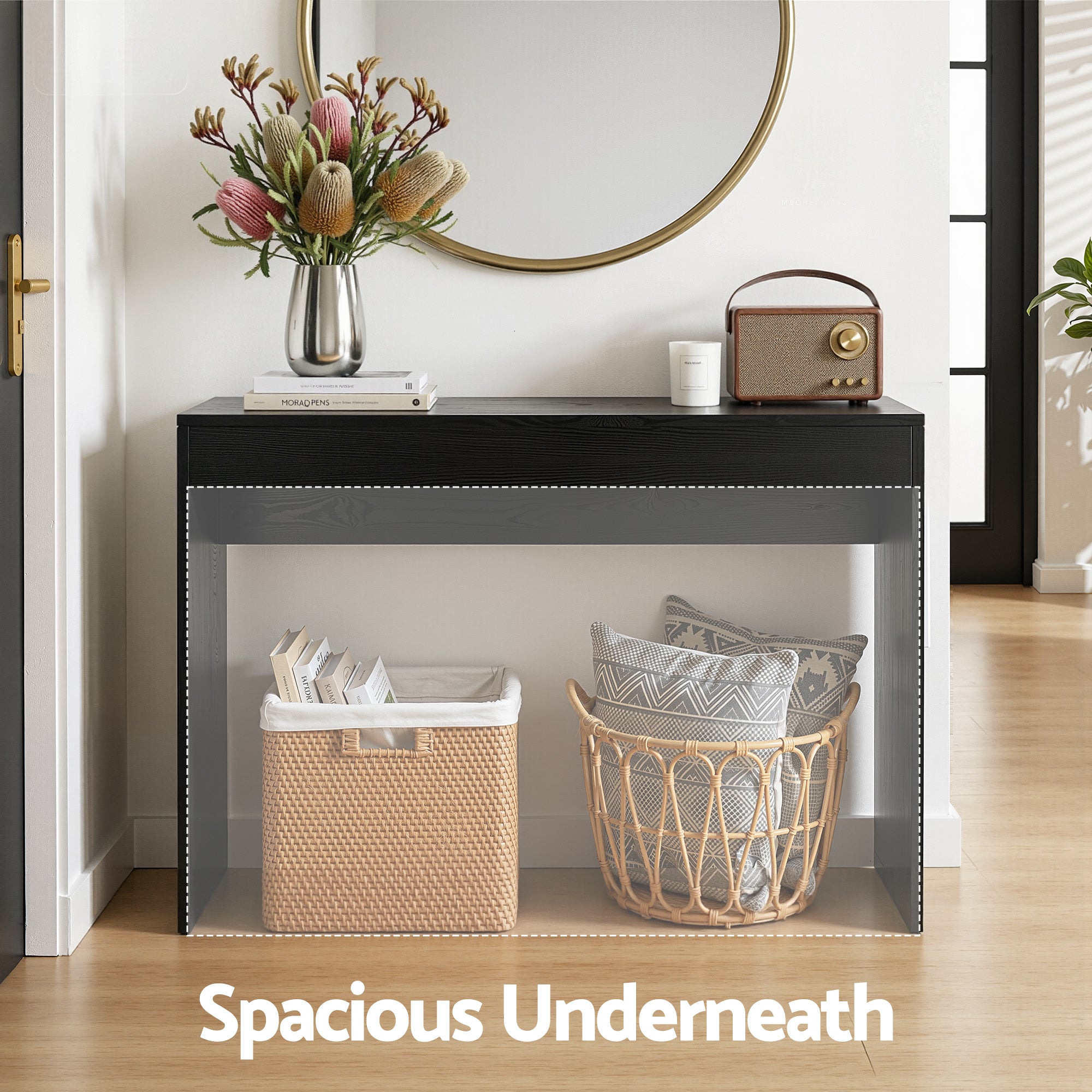 Artiss Console Table Hallway Sofa Entryway Entrance 120CM Black Bedworld