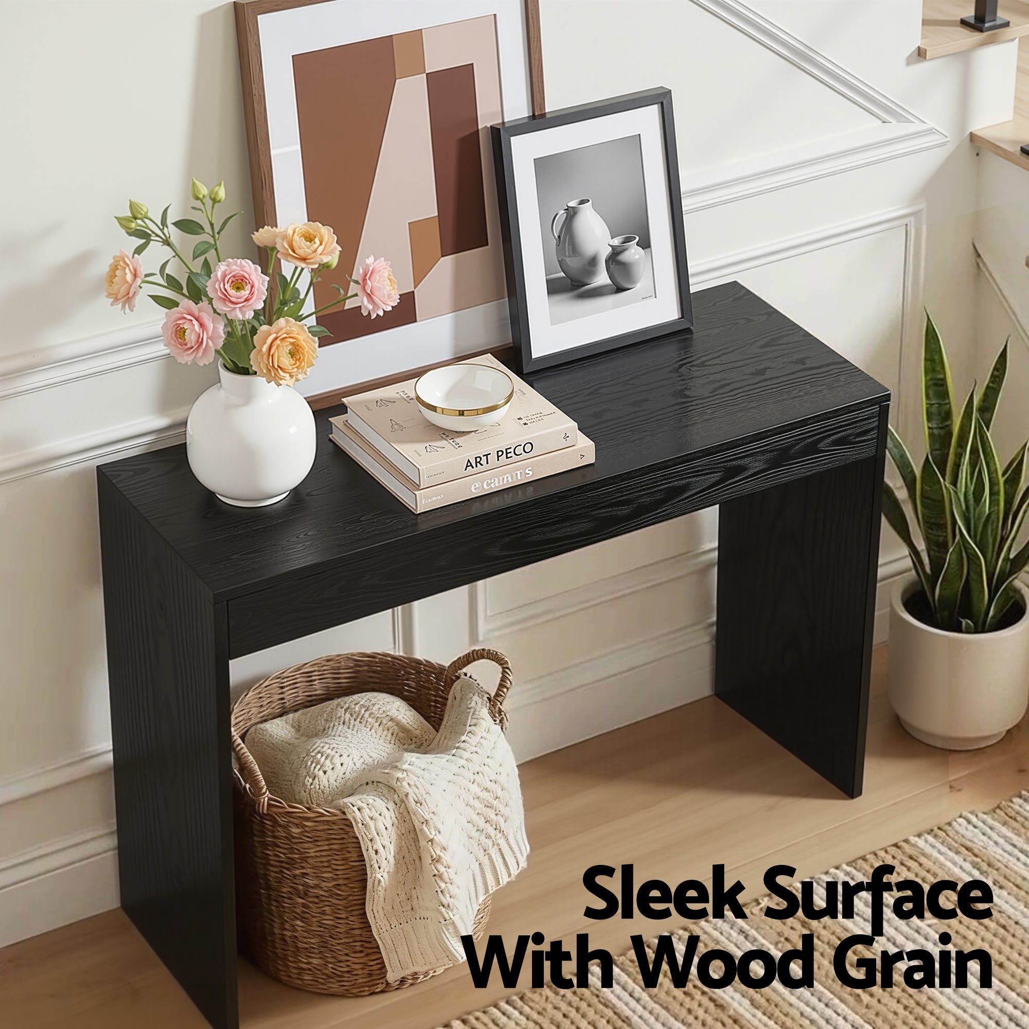 Artiss Console Table Hallway Sofa Entryway Entrance 120CM Black Bedworld