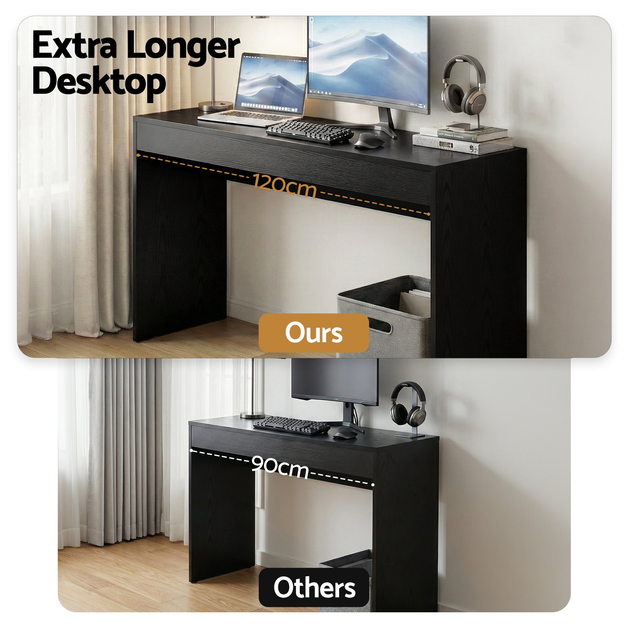 Artiss Console Table Hallway Sofa Entryway Entrance 120CM Black Bedworld