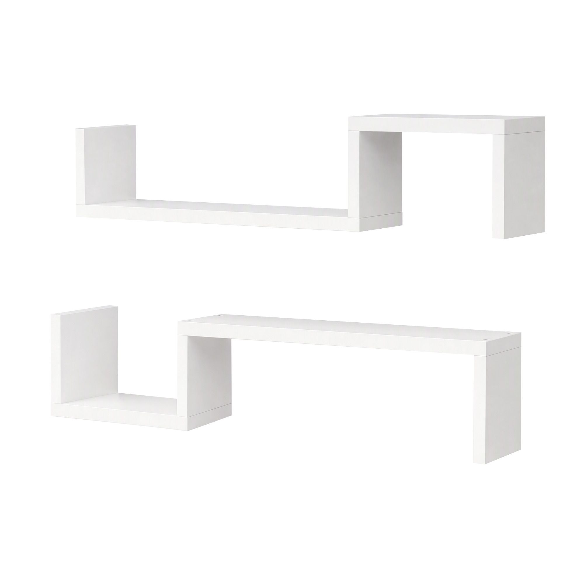 Artiss Set of 2 Floating Shelves Wall Mounted S-Shape Display Ledge, White Bedworld