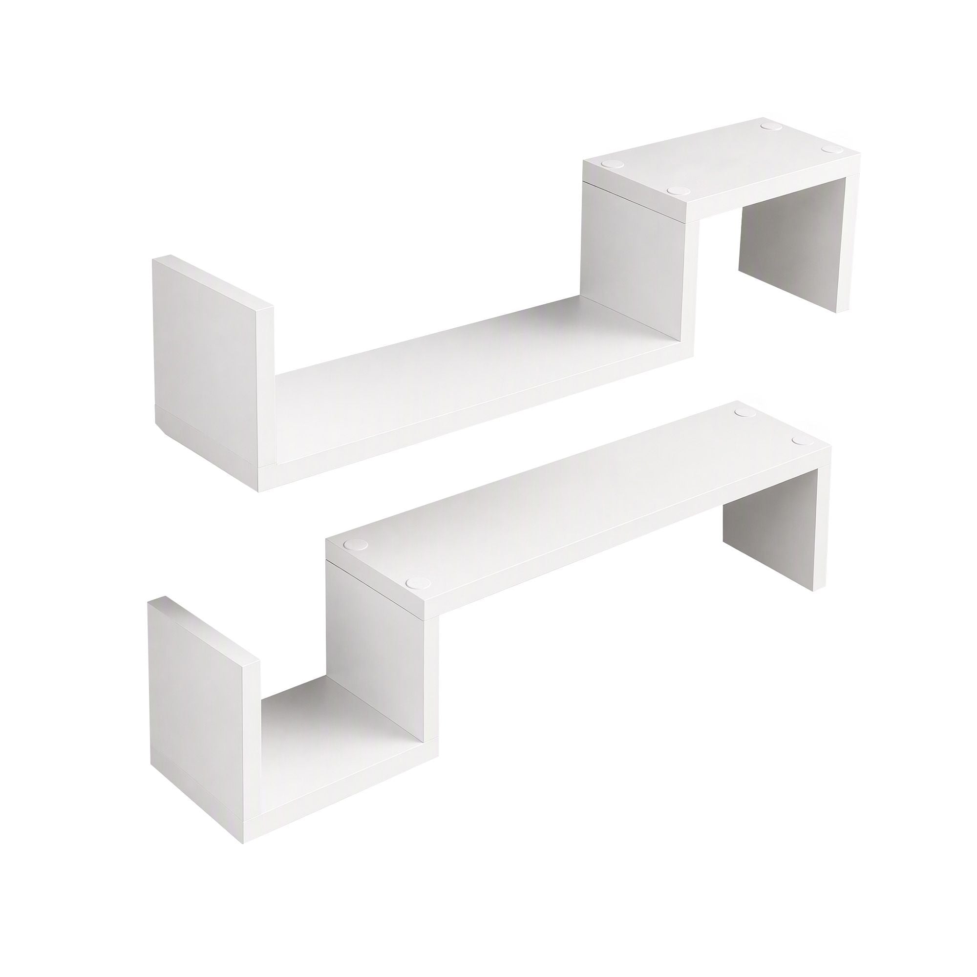 Artiss Set of 2 Floating Shelves Wall Mounted S-Shape Display Ledge, White Bedworld