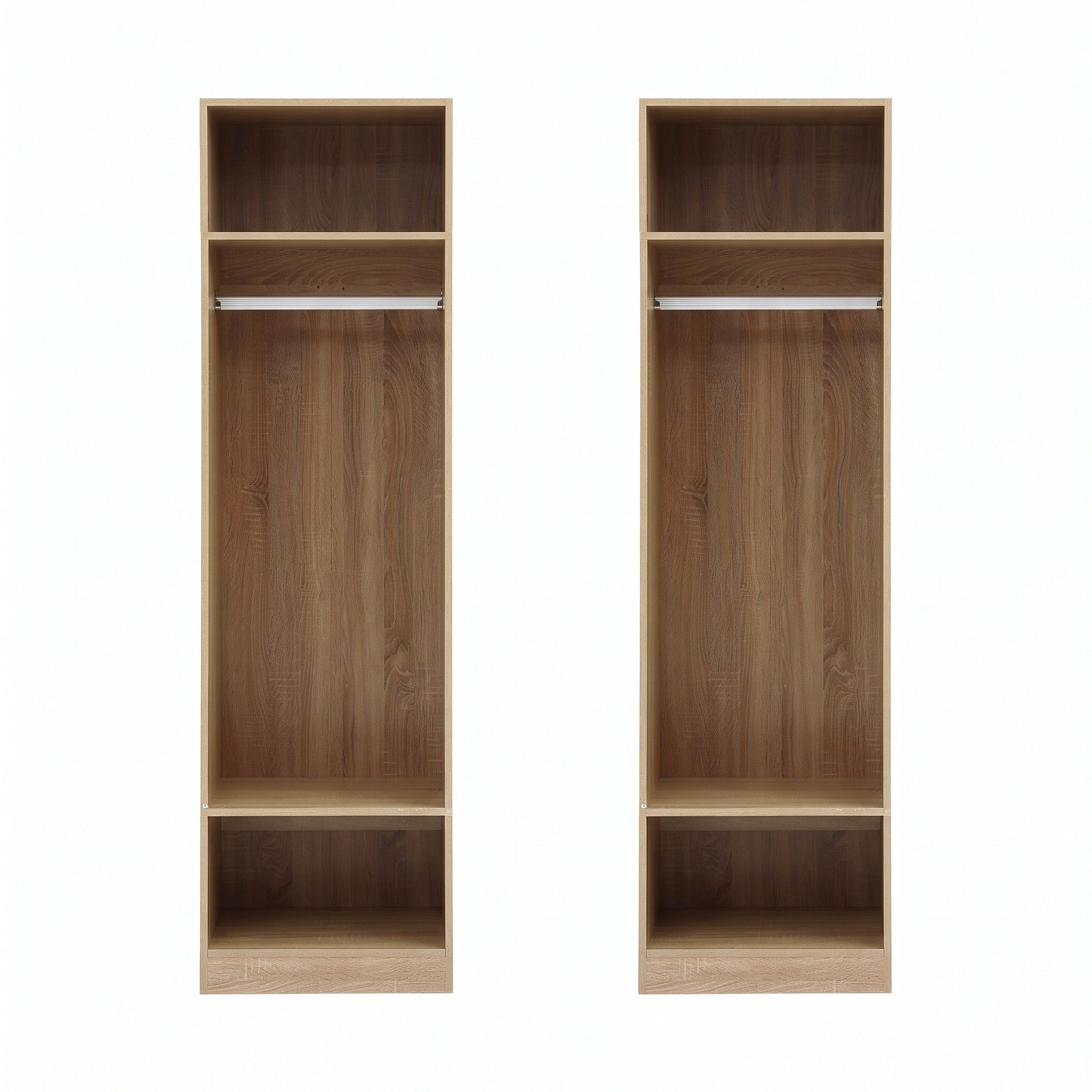 Artiss 2X Wardrobe Clothes Closet Storage Organiser Shelf Pine Bedworld