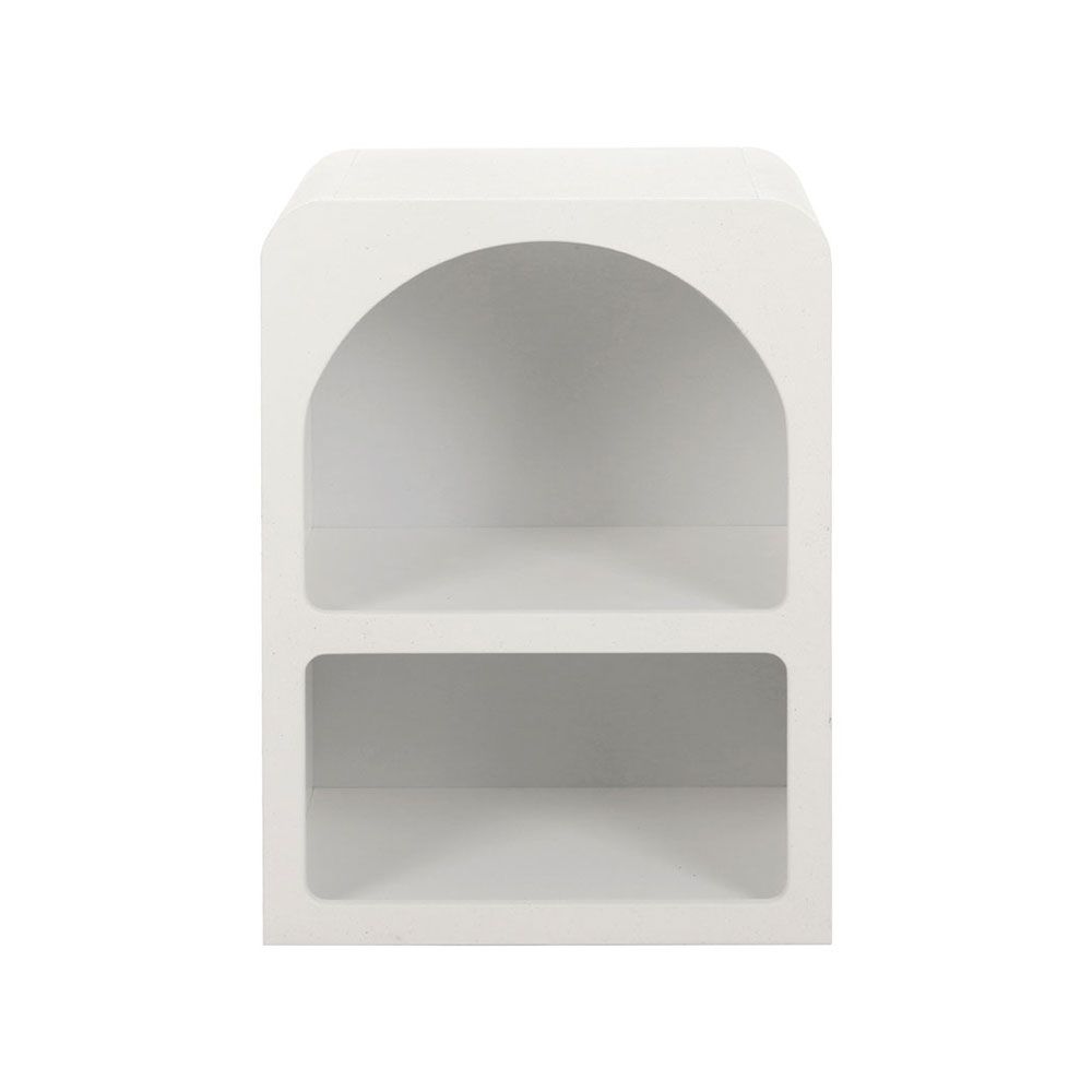 Artiss 2x Bedside Table 2 Shelves - ARCHED White Bedworld