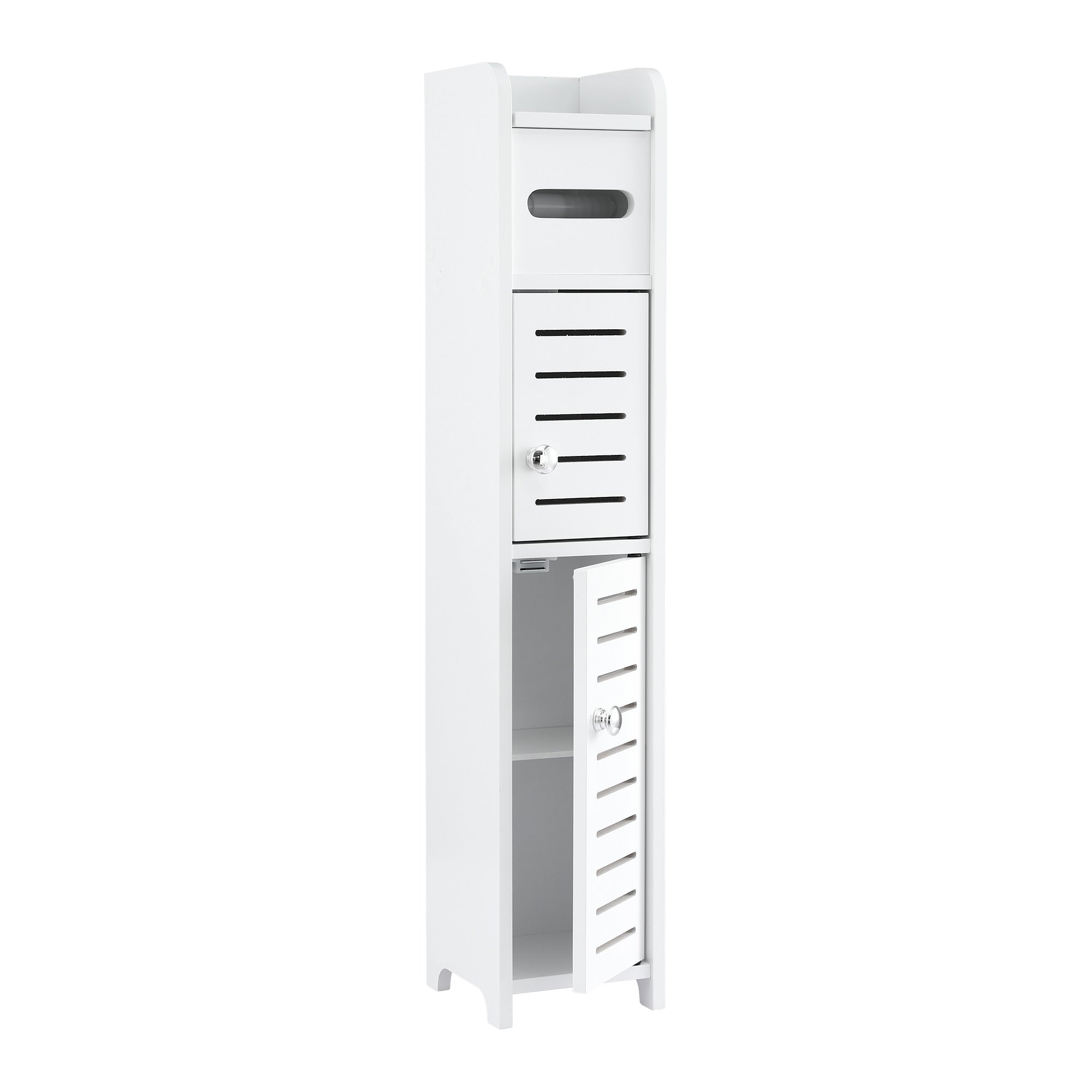Artiss Bathroom Storage Cabinet 3-Tier Slim Toilet Paper Holder Organizer White Bedworld