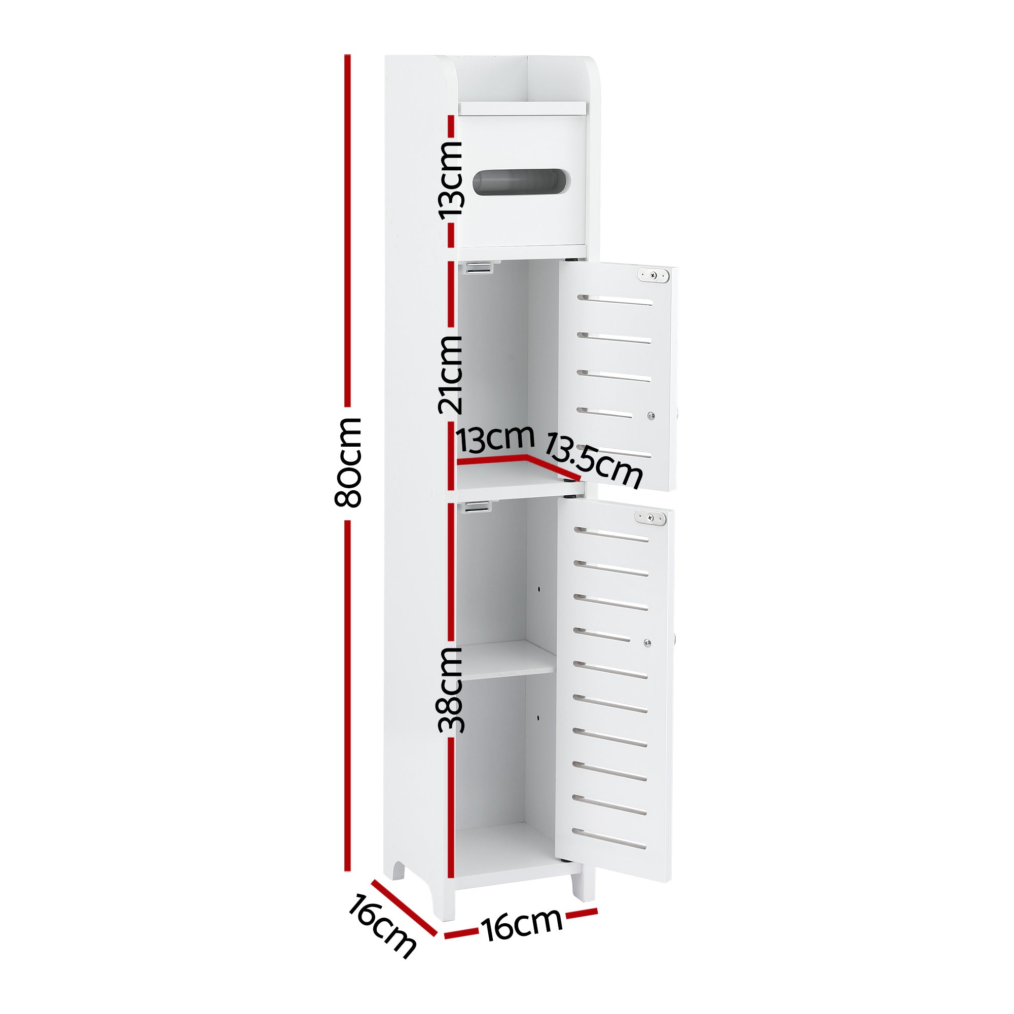 Artiss Bathroom Storage Cabinet 3-Tier Slim Toilet Paper Holder Organizer White Bedworld