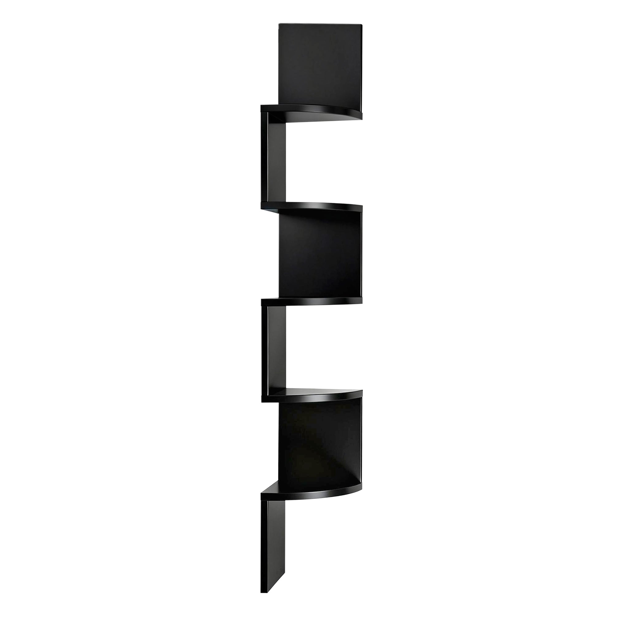 Artiss Wall Shelf Bookshelf Corner Floating 5-Tier Black Bedworld
